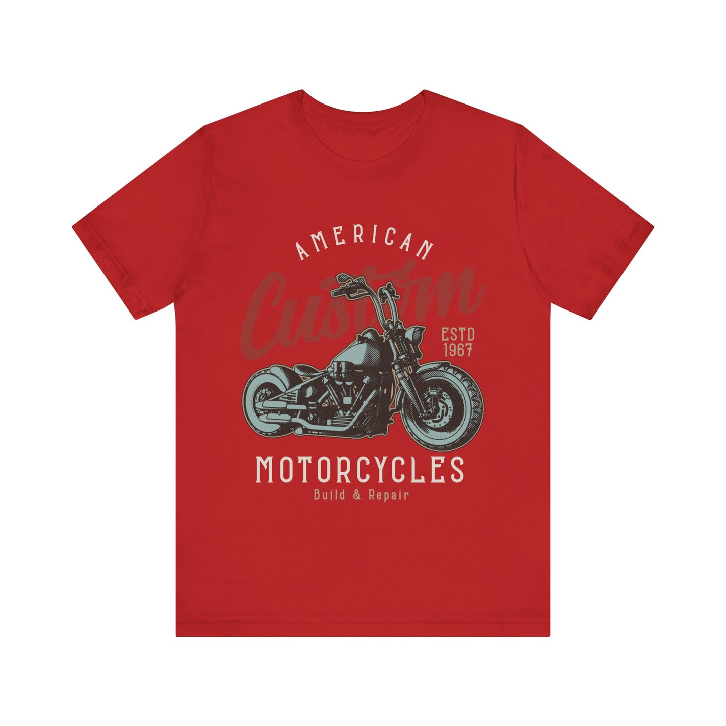 American Custom Motorcycles, Build and Repair T-Shirt, Motorcycle, MC T-Shirt