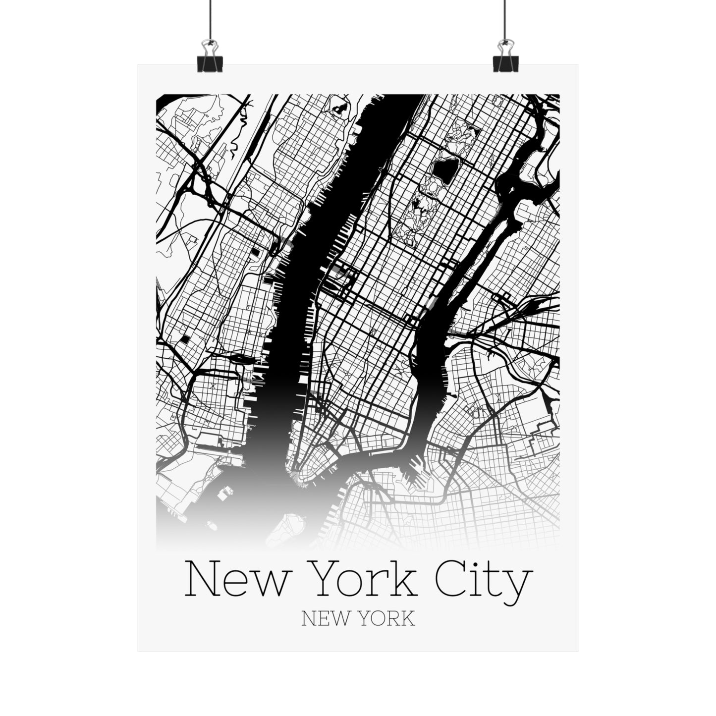 New York City New York City Map Matte Vertical Posters