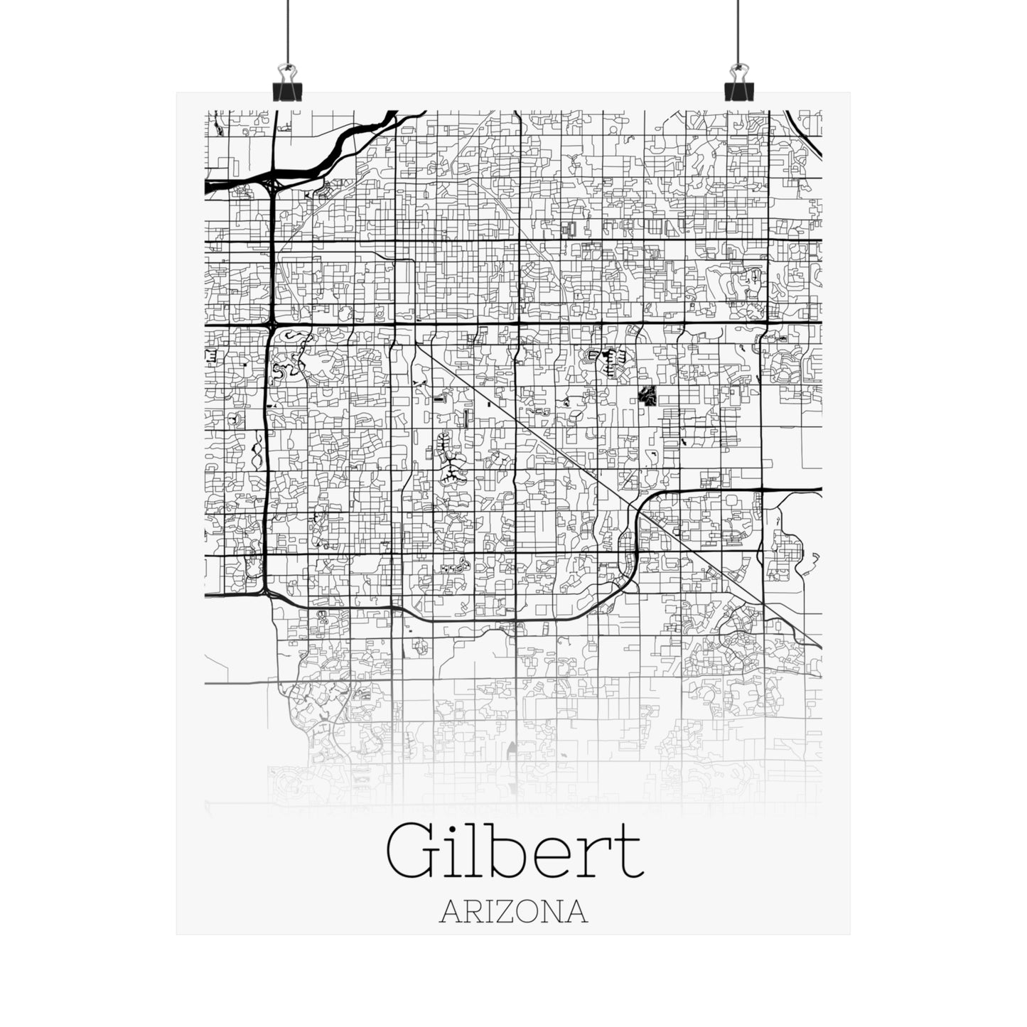 Gilbert Arizona City Map Matte Vertical Posters