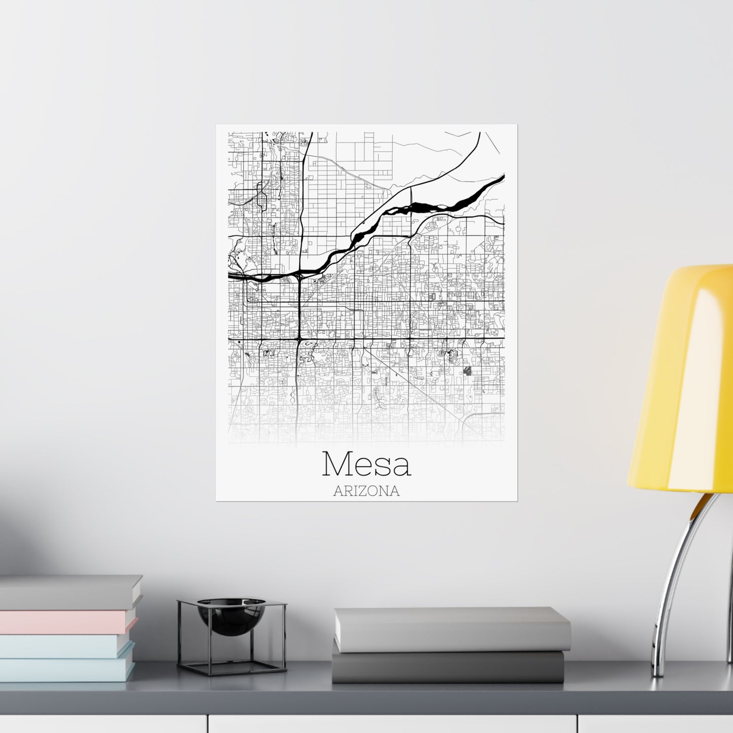 Mesa Arizona City Map Matte Vertical Posters