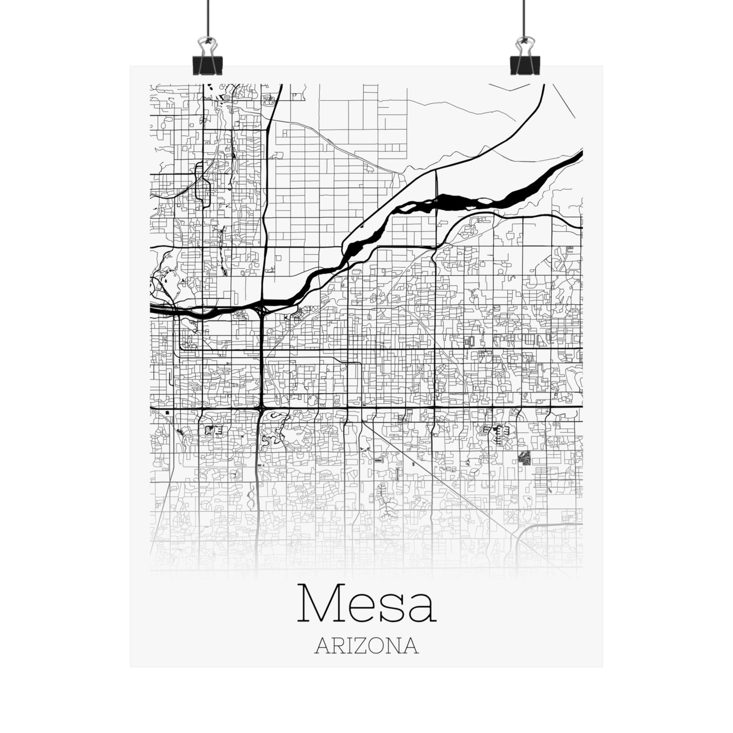 Mesa Arizona City Map Matte Vertical Posters