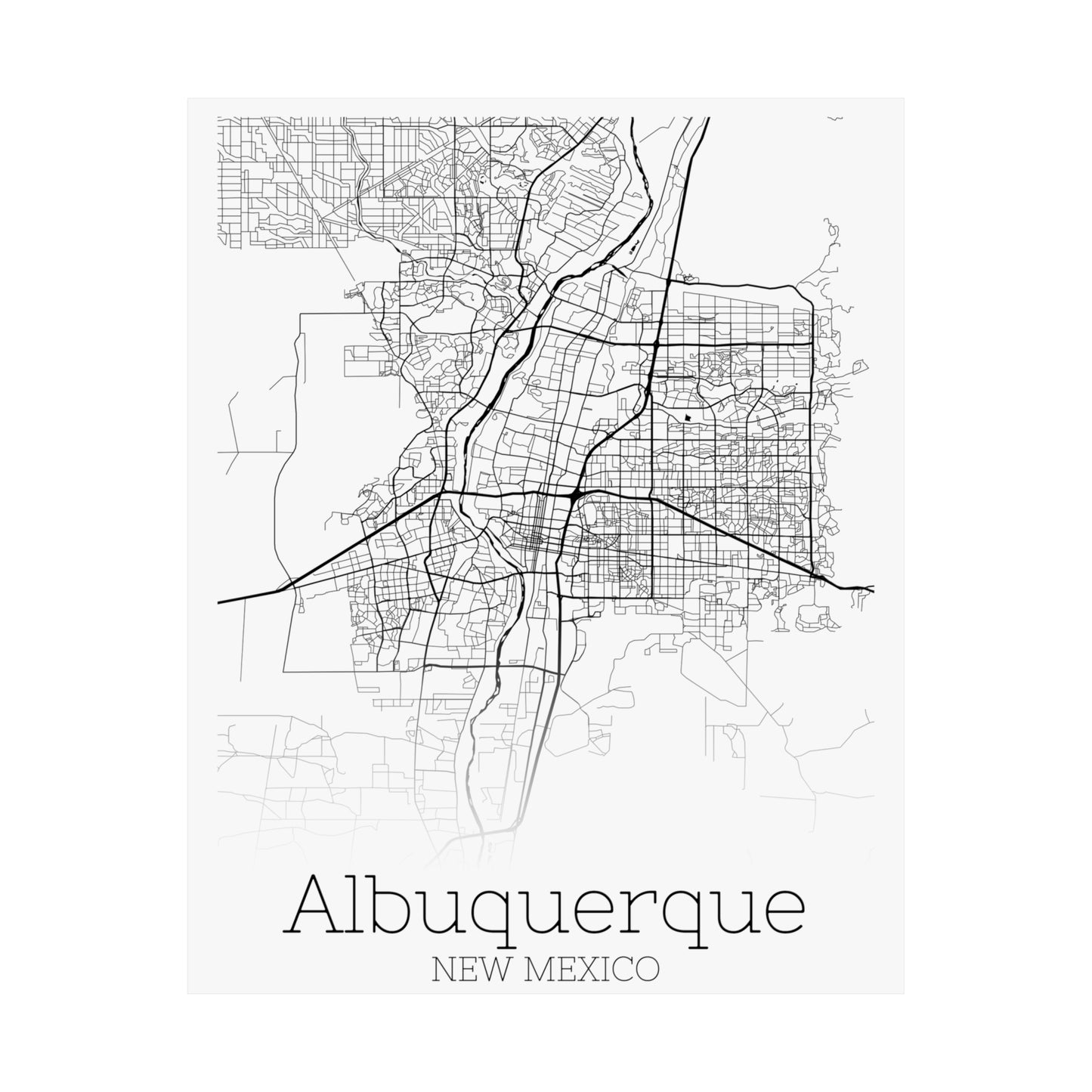 Albuquerque New Mexico Map Matte Vertical Posters
