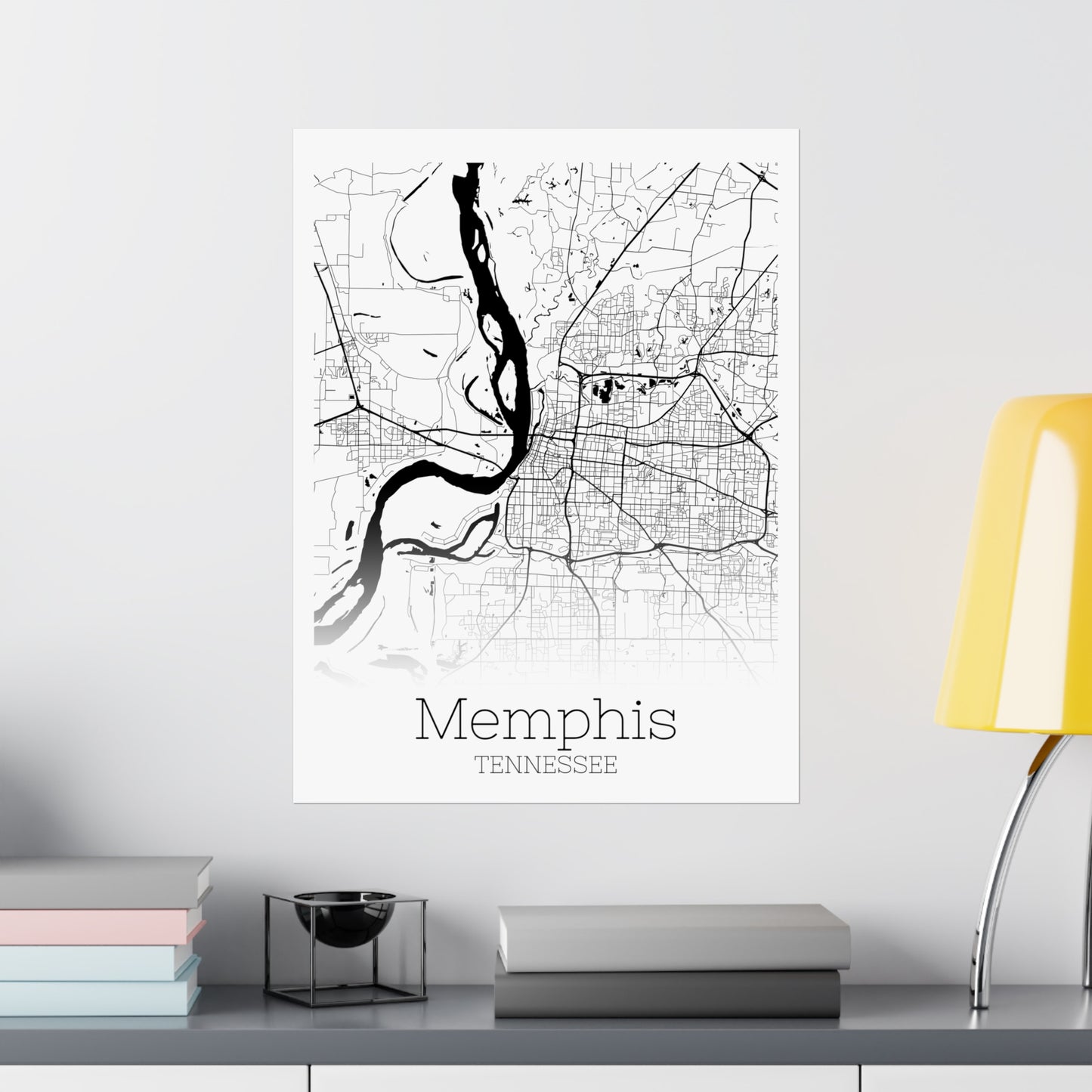 Memphis Tennessee City Map Matte Vertical Posters