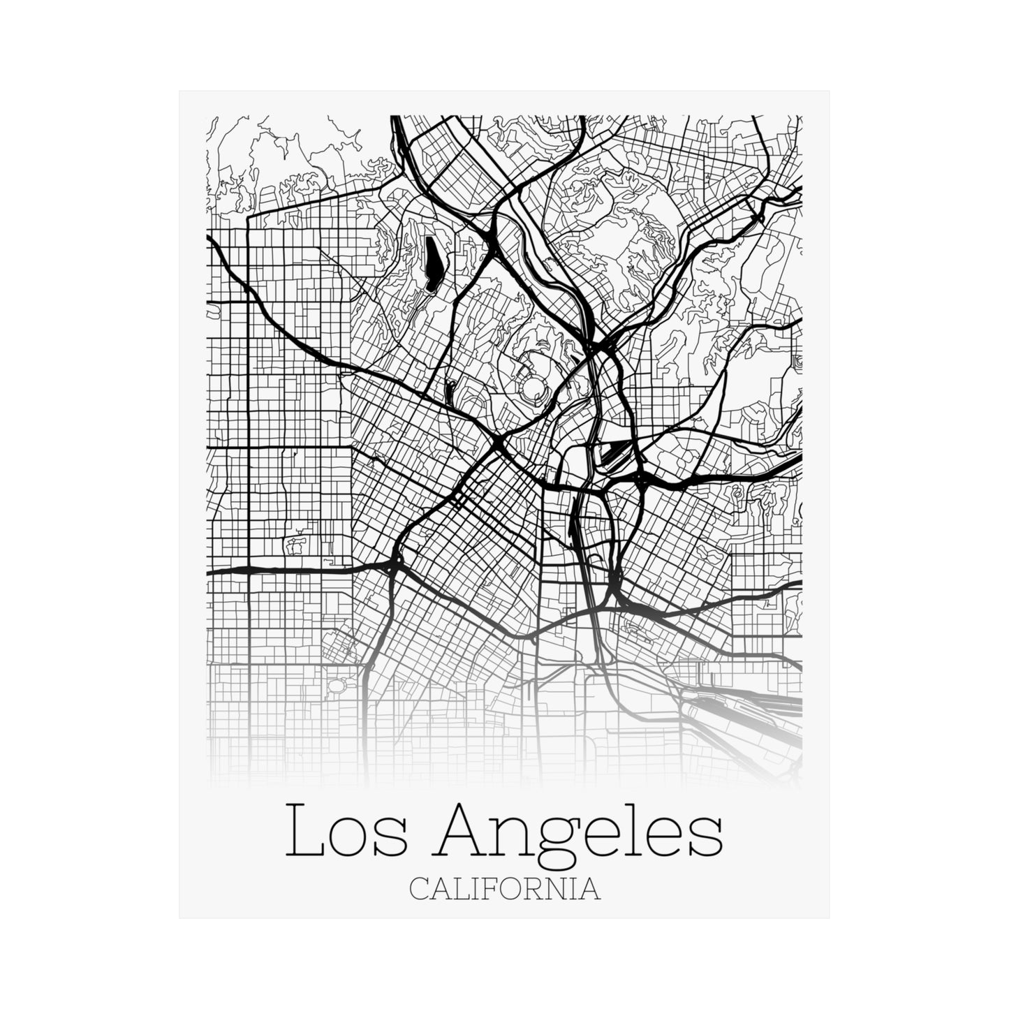 Los Angeles California City Map Matte Vertical Posters
