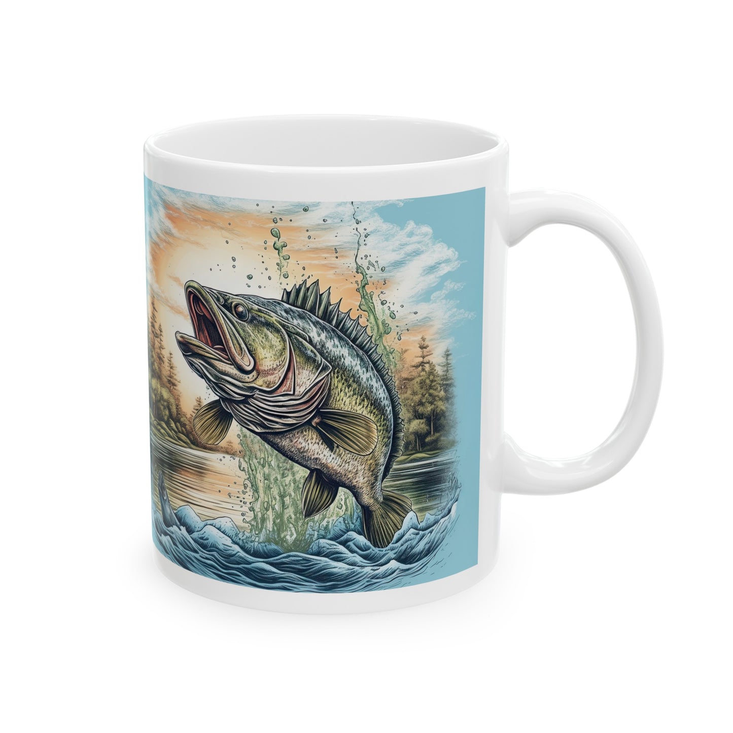 Fishing Ceramic Mug, (11oz)