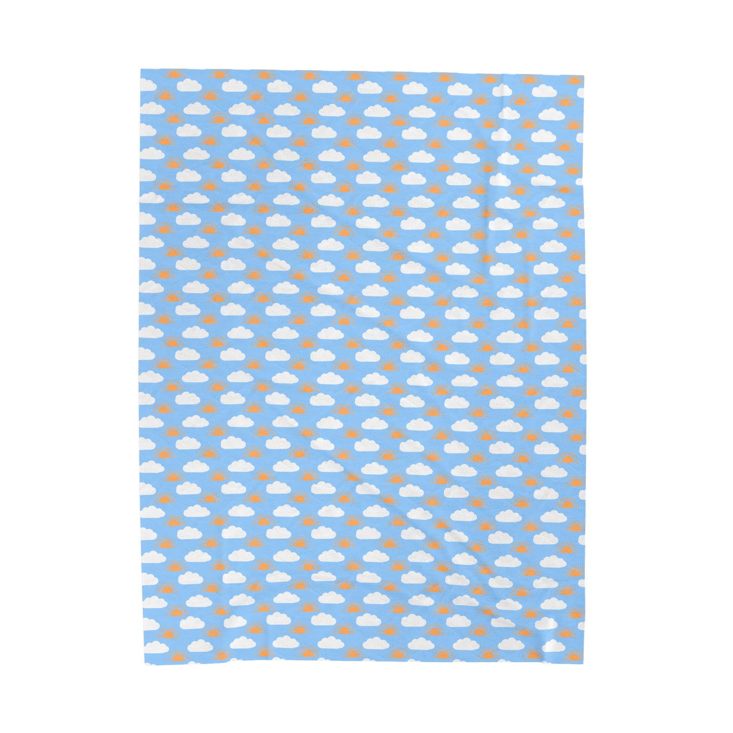 Sun and Clouds pattern Velveteen Plush Blanket