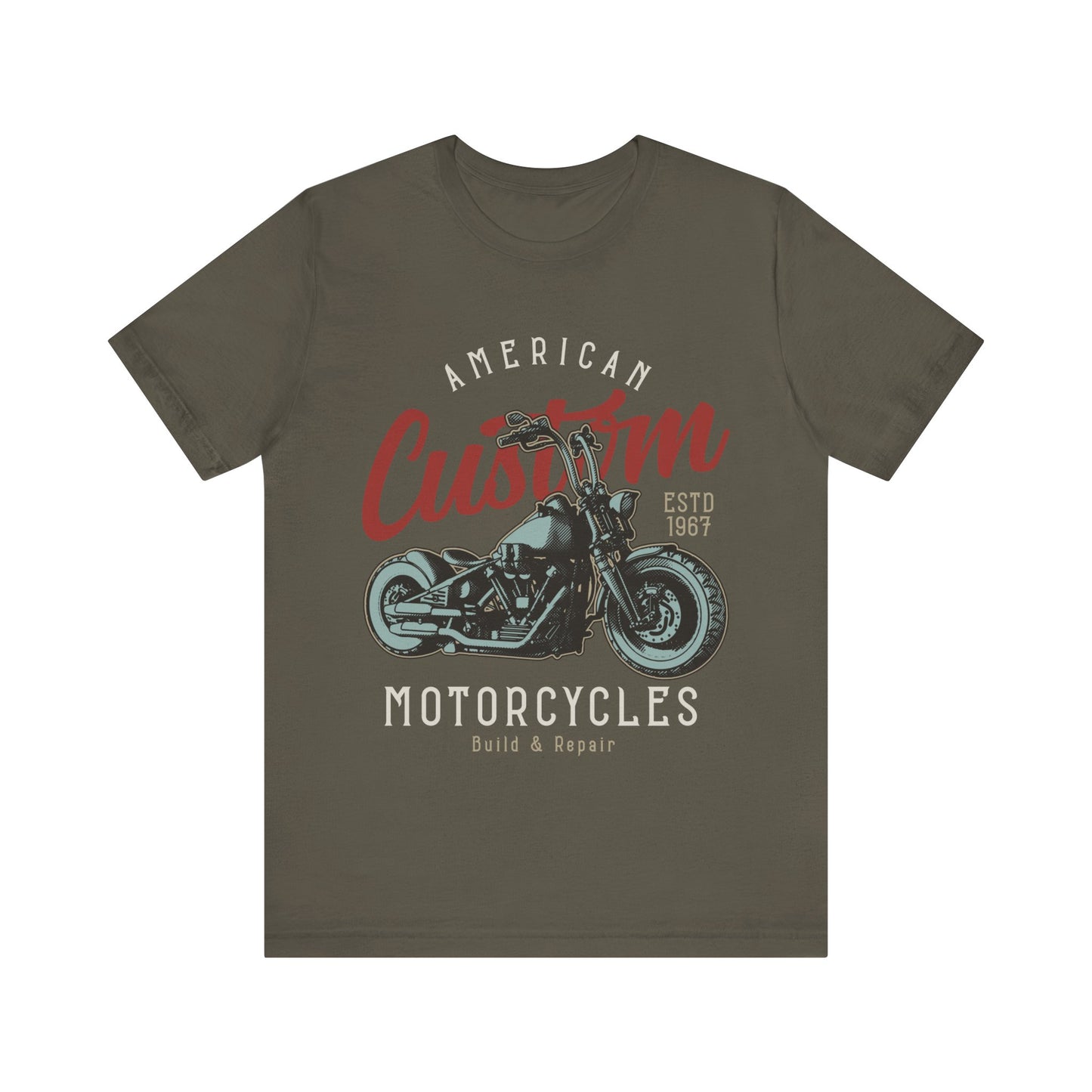 American Custom Motorcycles, Build and Repair T-Shirt, Motorcycle, MC T-Shirt