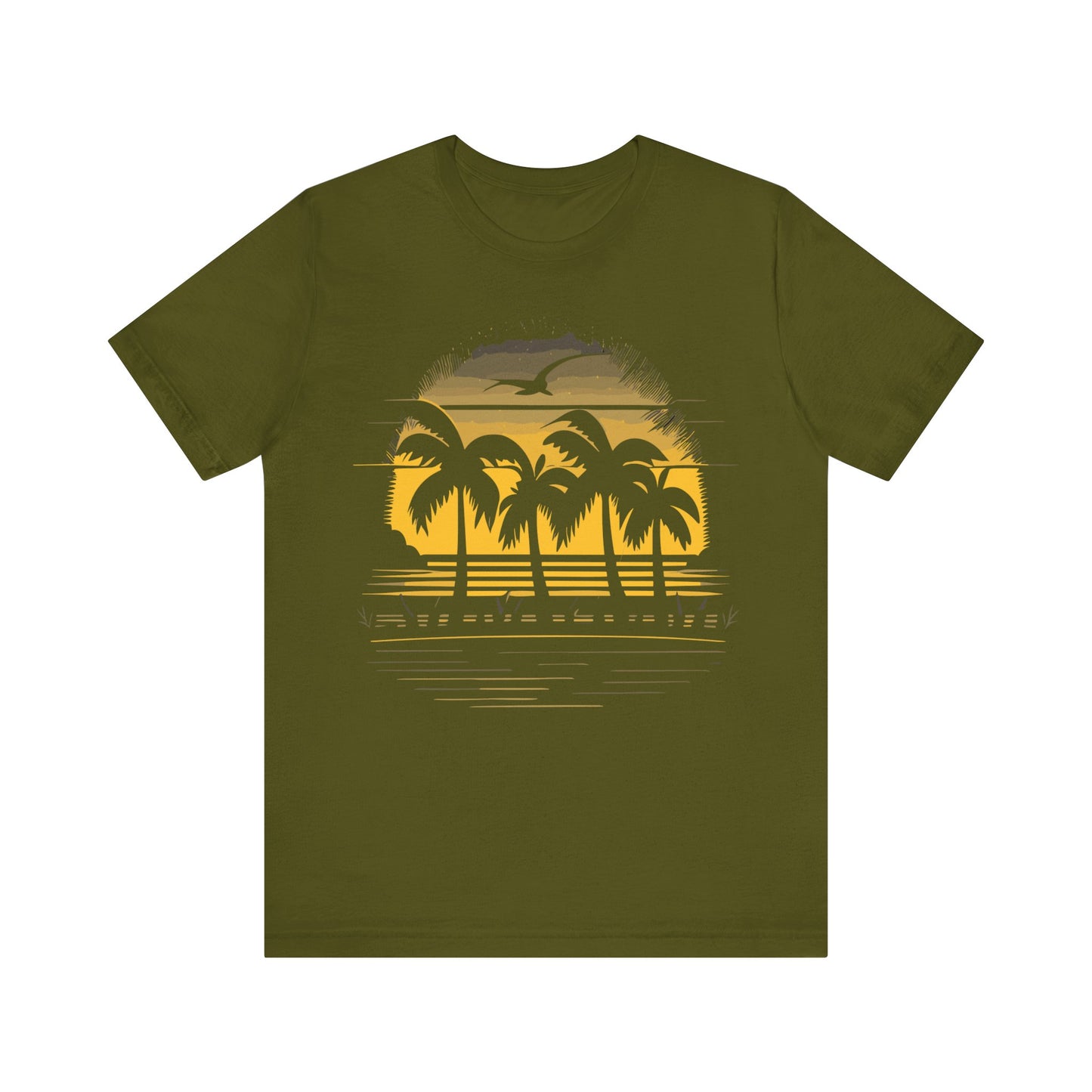 Sunset With Palm Trees T-Shirt, Dark Sunset, Palm Beach T-Shirt