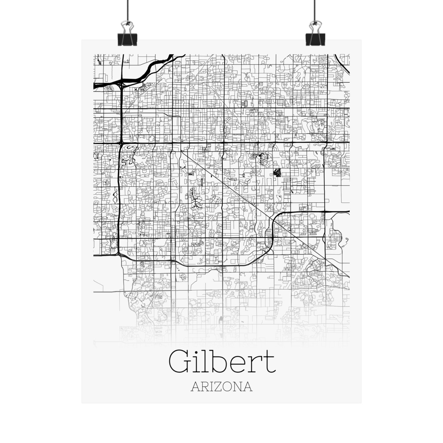 Gilbert Arizona City Map Matte Vertical Posters