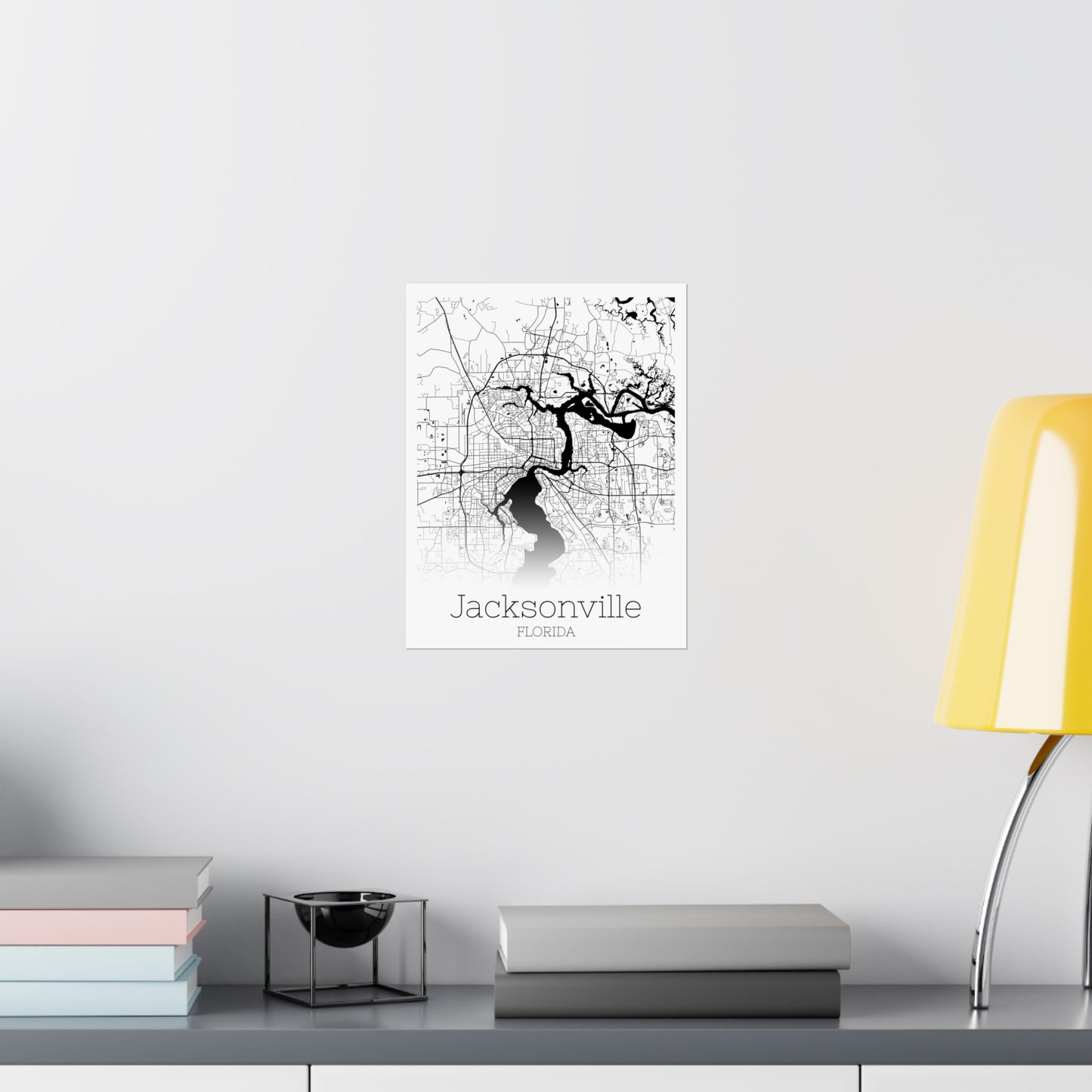 Jacksonville Florida City Map Matte Vertical Posters
