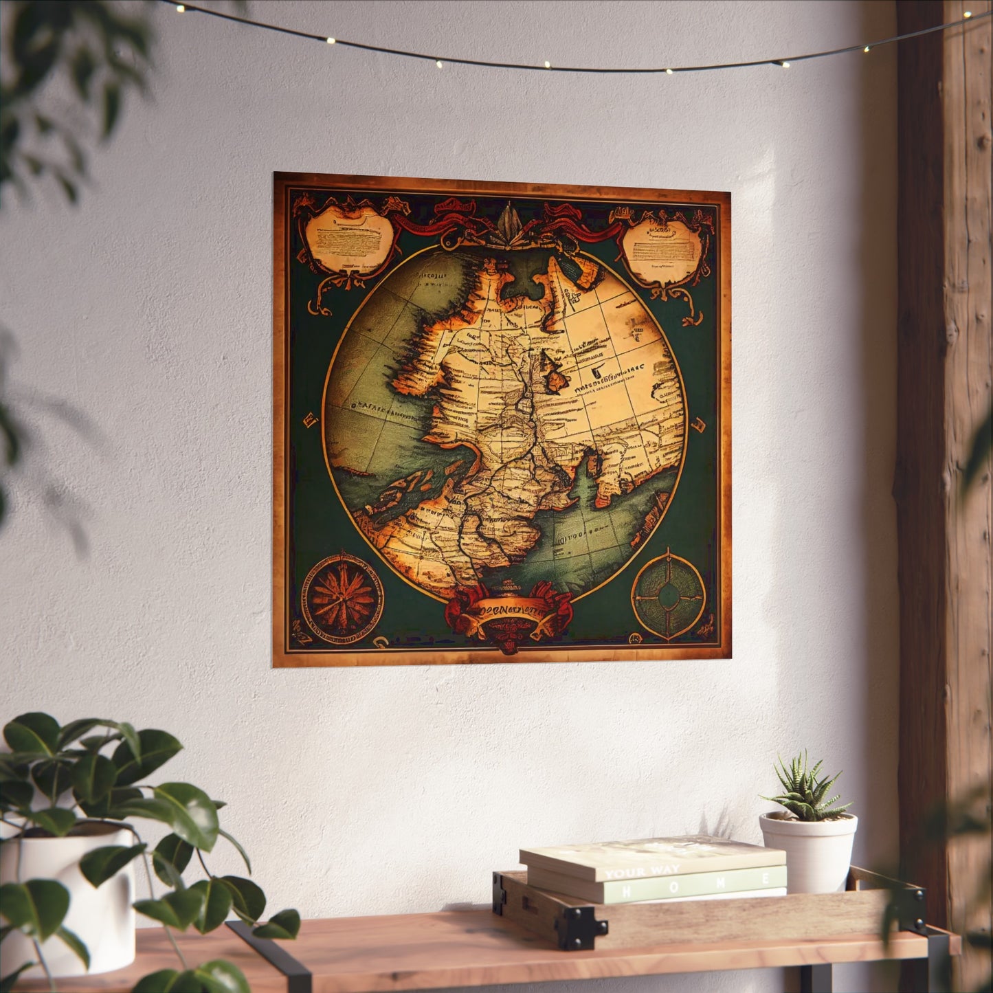 Old Map No: 11 Square Matte Poster, Vintage Poster