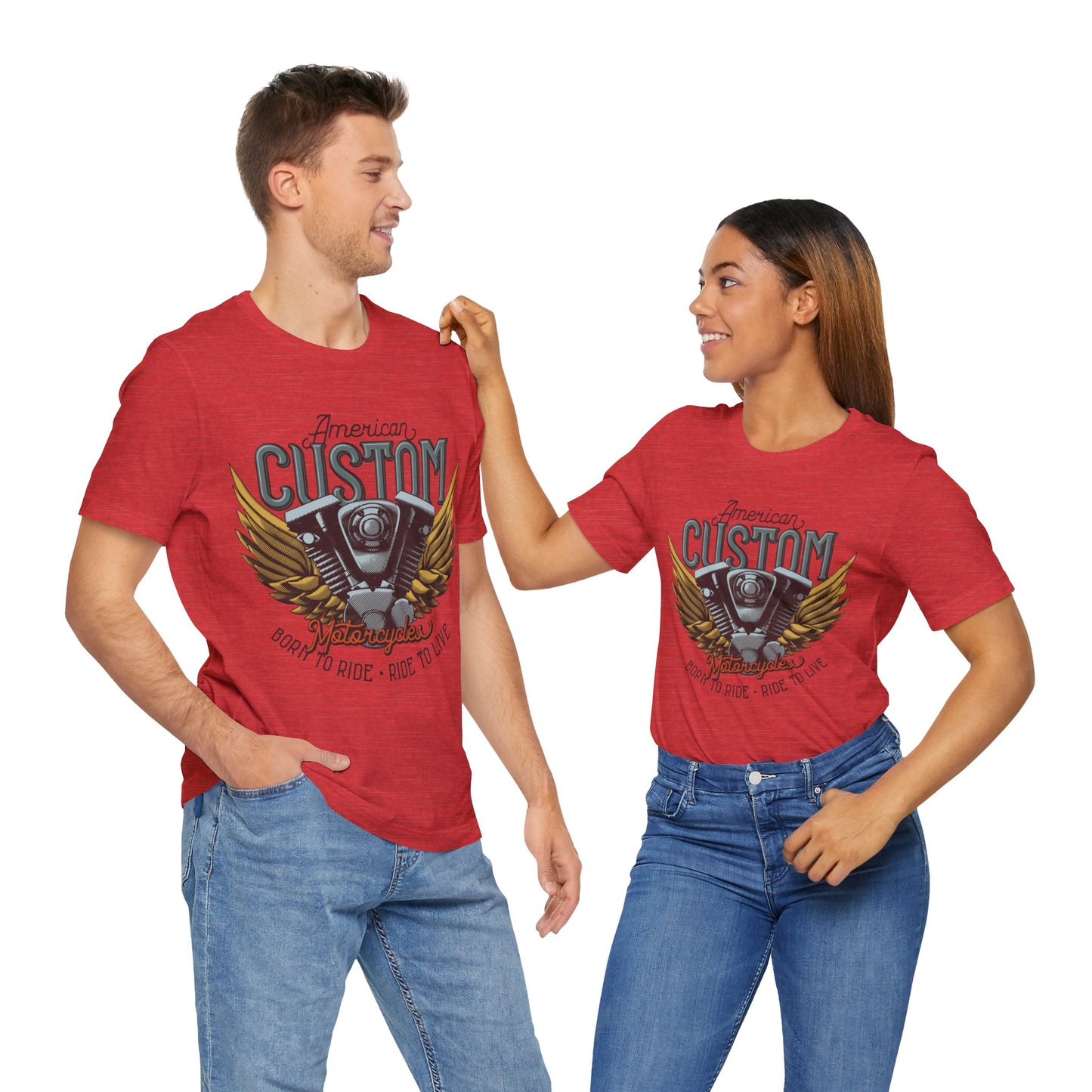 American Custom Motorcycle Born to Ride, Ride to Live T-Shirt