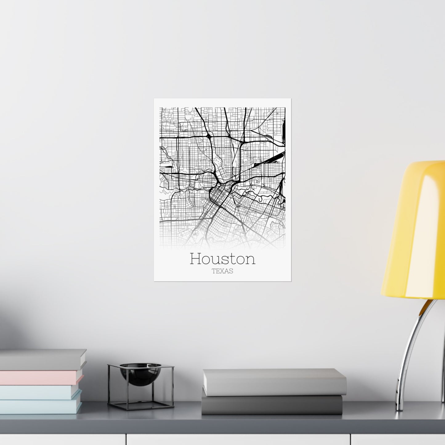Houston Texas City Map Matte Vertical Posters