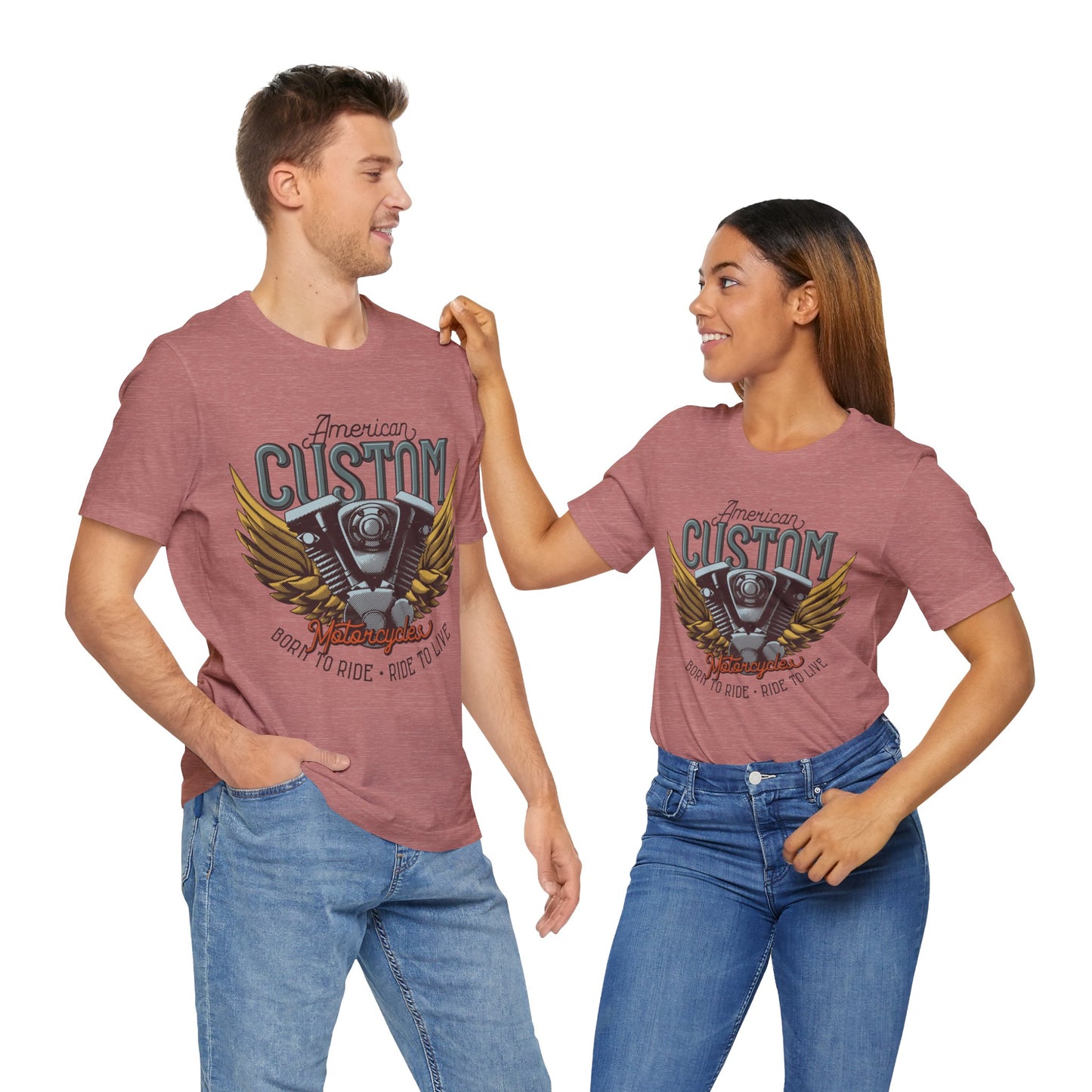 American Custom Motorcycle Born to Ride, Ride to Live T-Shirt