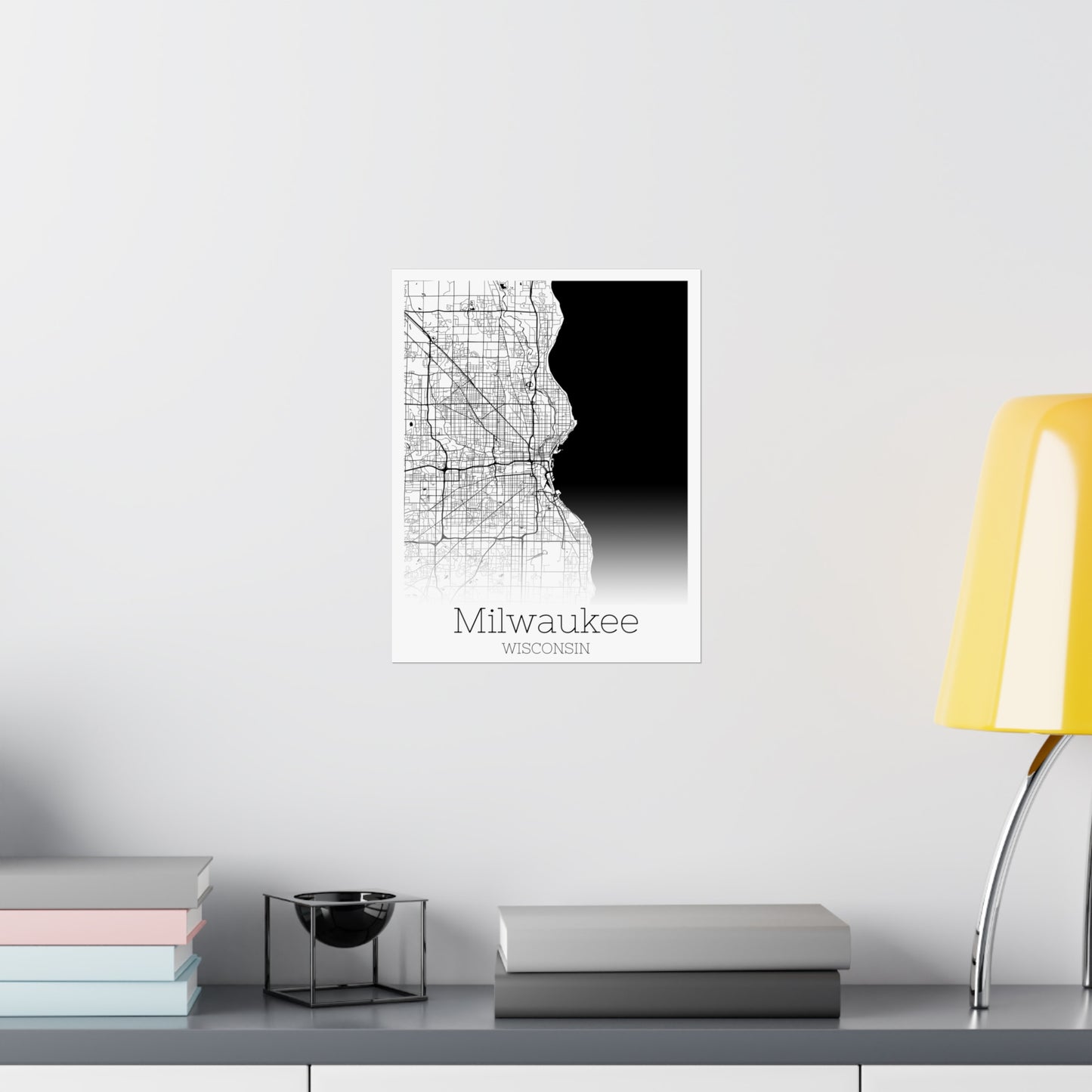 Milwaukee Wisconsin City Map Matte Vertical Posters