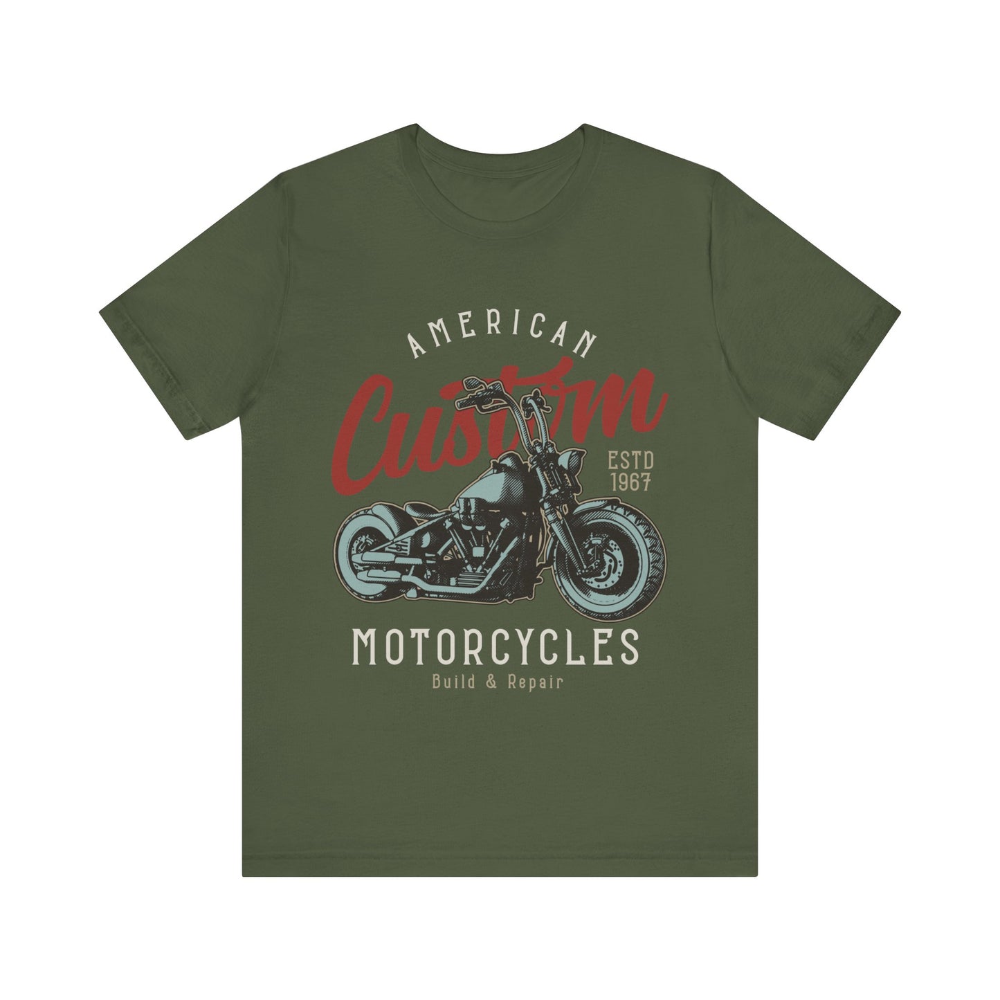 American Custom Motorcycles, Build and Repair T-Shirt, Motorcycle, MC T-Shirt