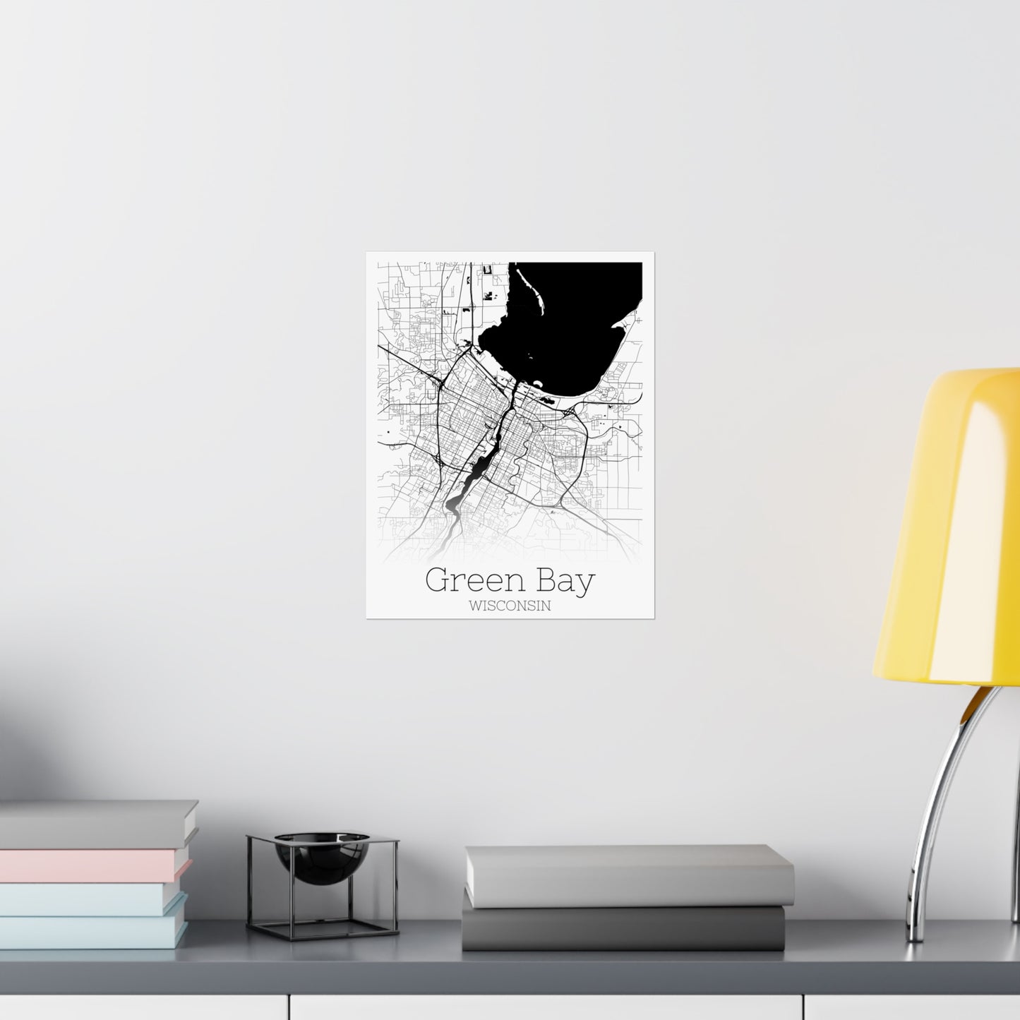Green Bay Wisconsin City Map Matte Vertical Posters