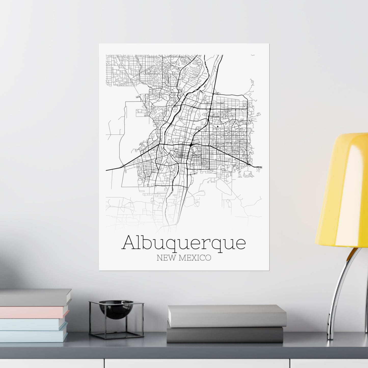 Albuquerque New Mexico Map Matte Vertical Posters