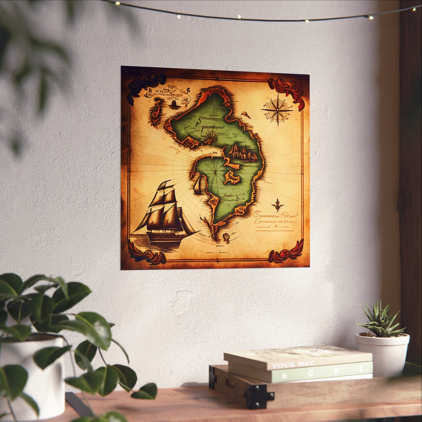 Old Map No: 14 Square Matte Poster, Vintage Poster