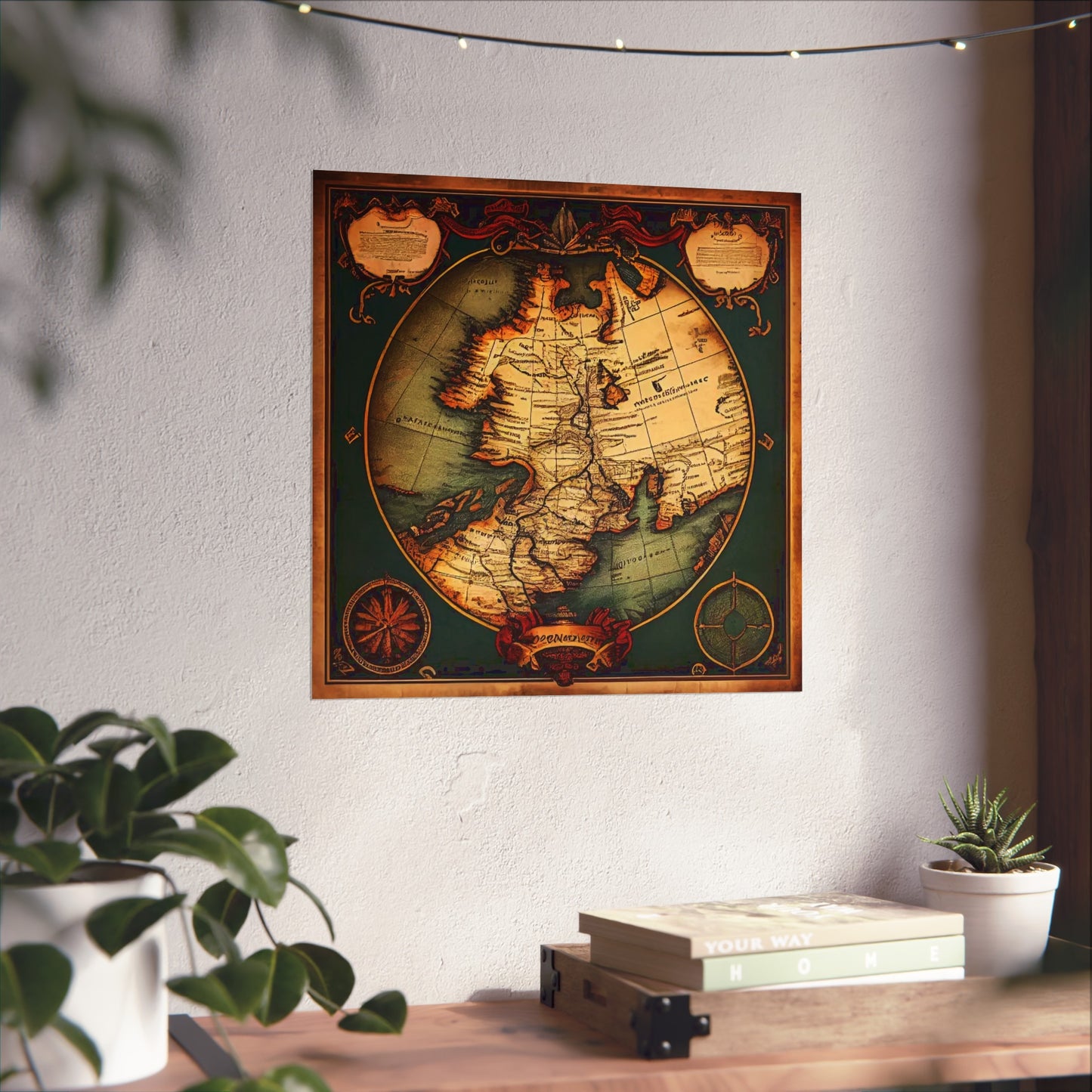 Old Map No: 11 Square Matte Poster, Vintage Poster