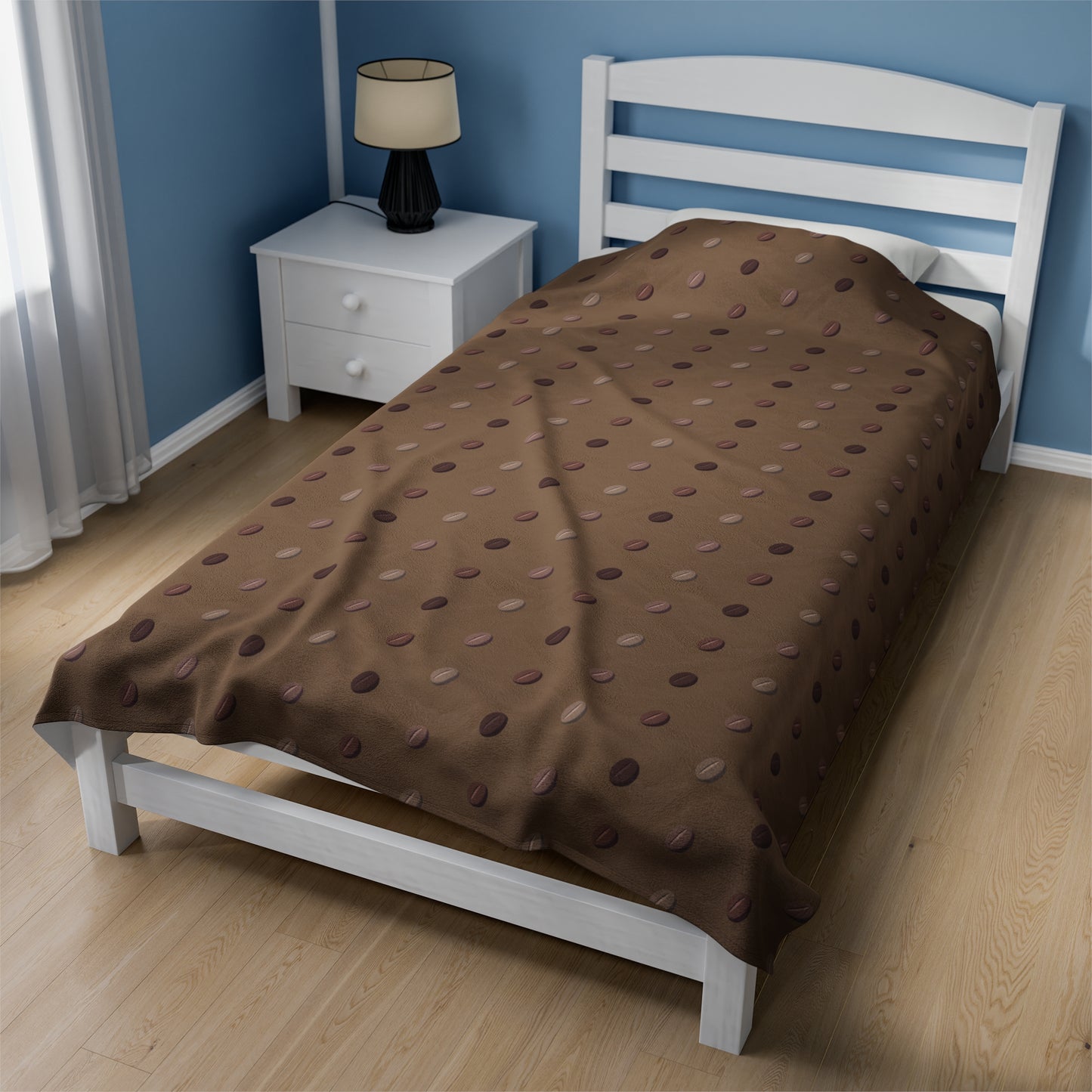 Coffee Bean Dark pattern Velveteen Plush Blanket