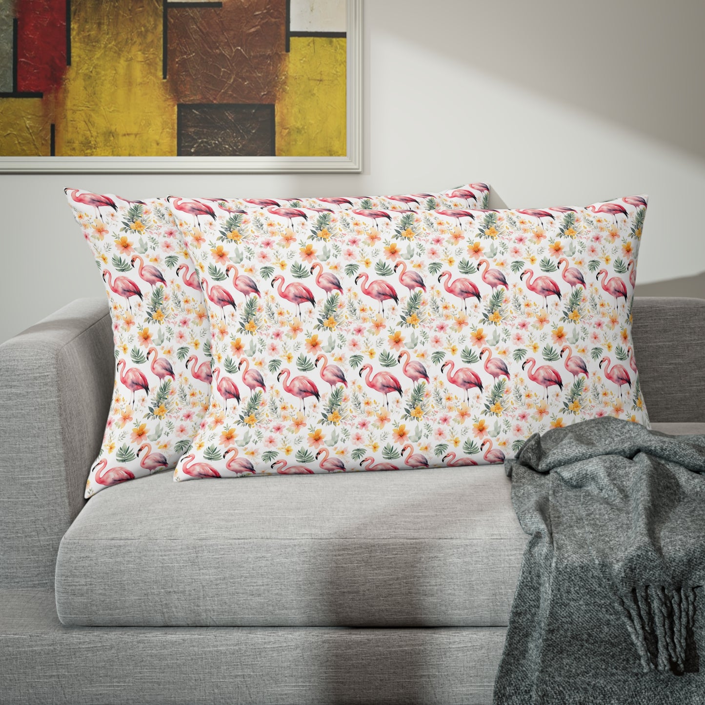 Pink Flamingo pattern 02 Pillow Sham