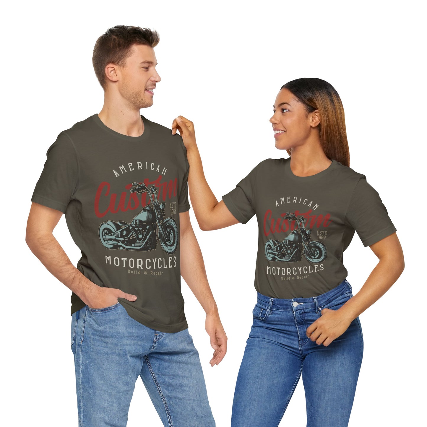 American Custom Motorcycles, Build and Repair T-Shirt, Motorcycle, MC T-Shirt