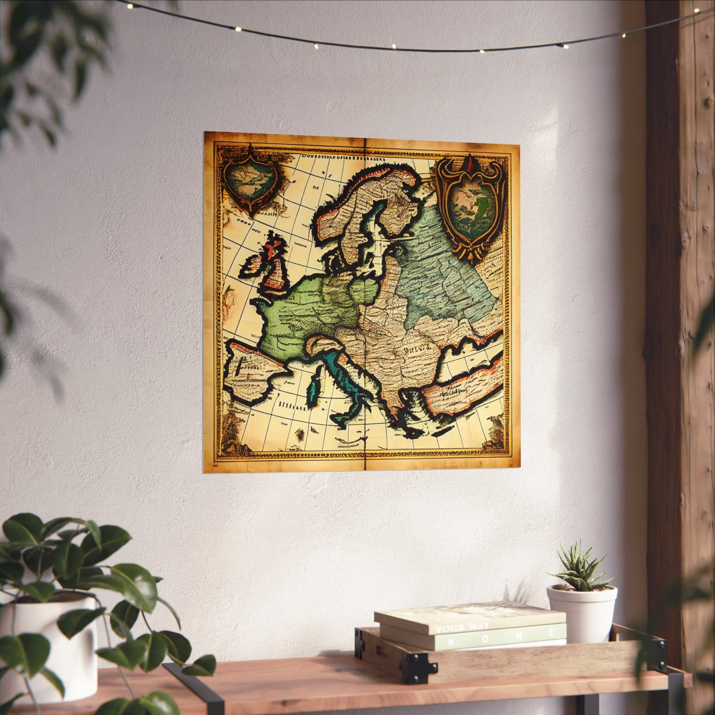 Old Map No: 02 Square Matte Poster, Vintage Poster