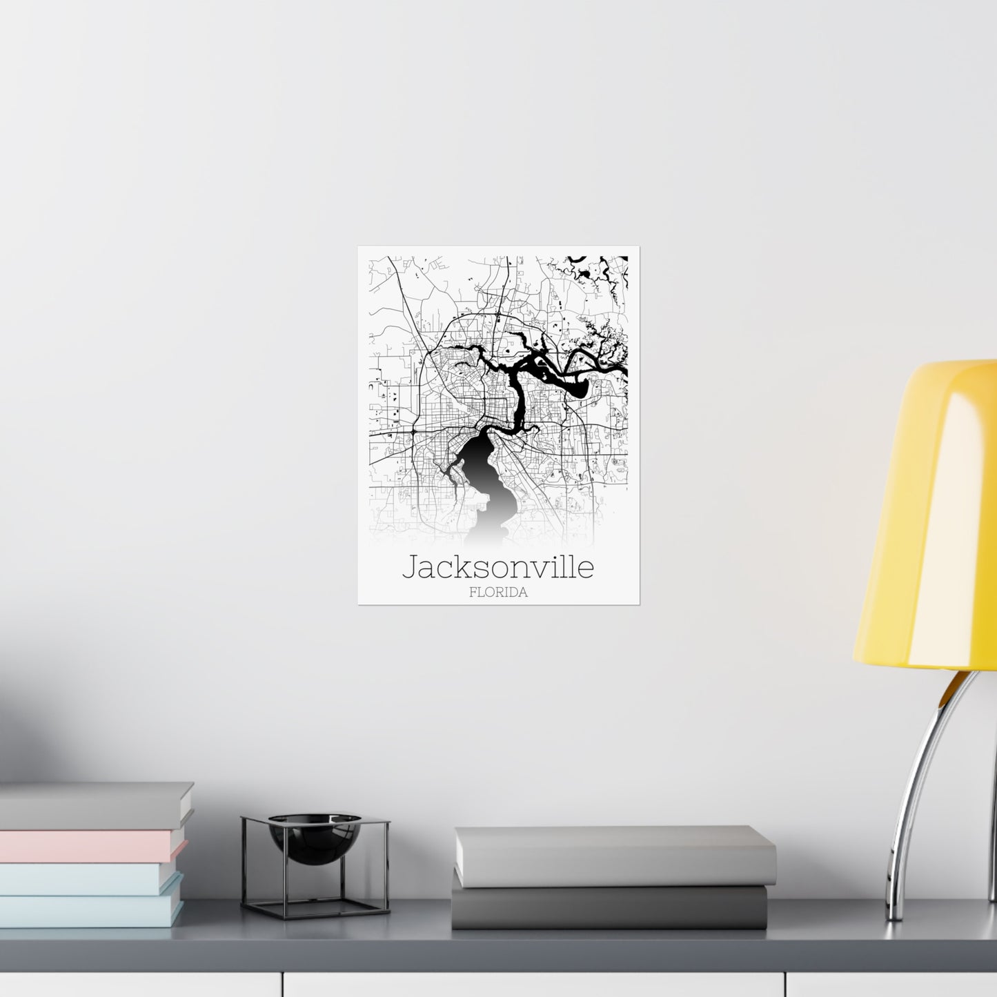 Jacksonville Florida City Map Matte Vertical Posters