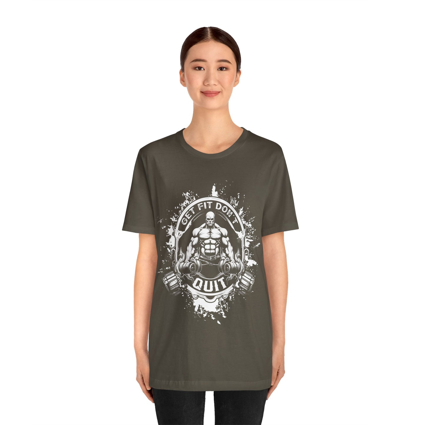 Get Fit Don't Quit T-Shirt, Gym Workout Fitness T-Shirt