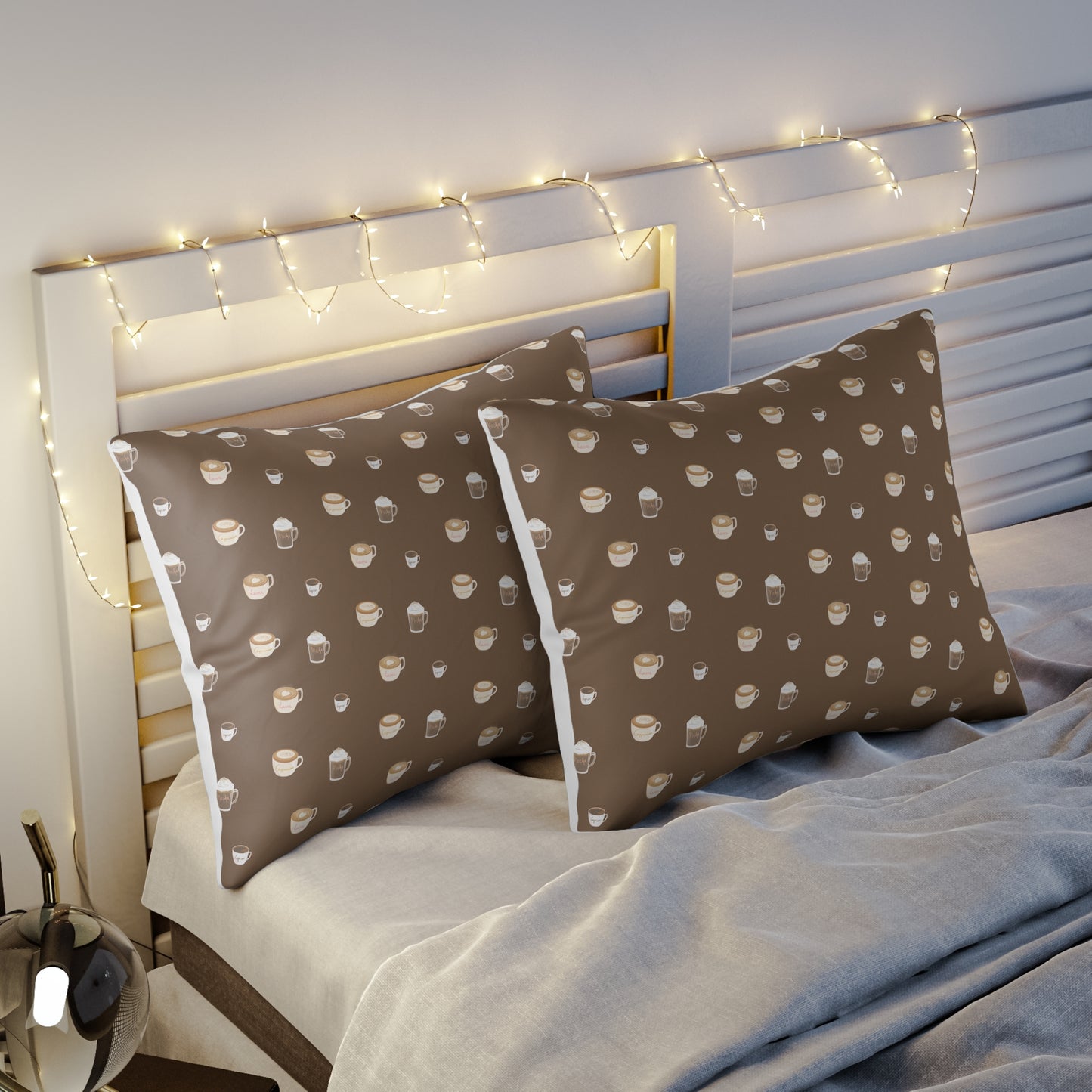 Hot and Cold Coffee Dark pattern Pillow Sham