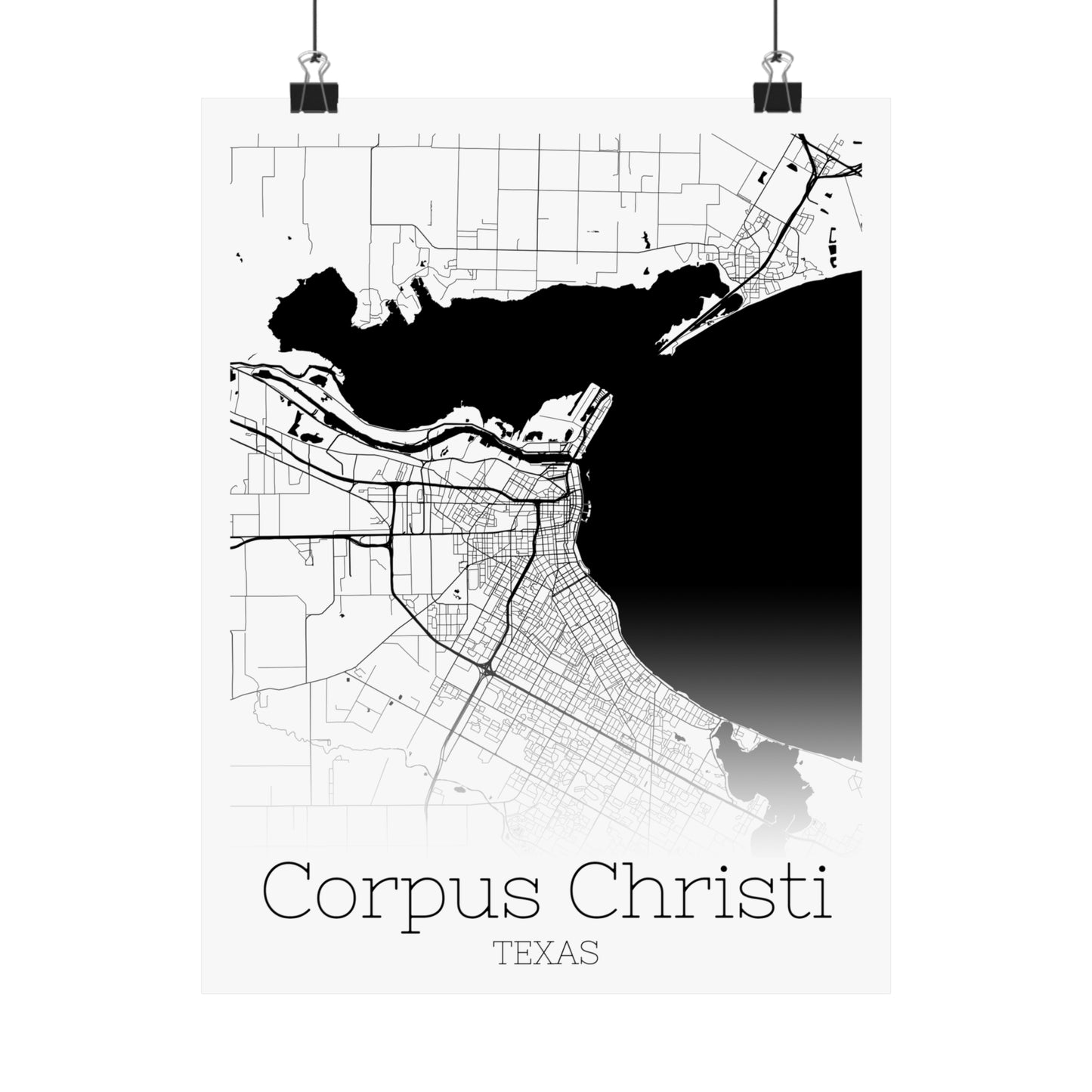 Corpus Christi Texas City Map Matte Vertical Posters