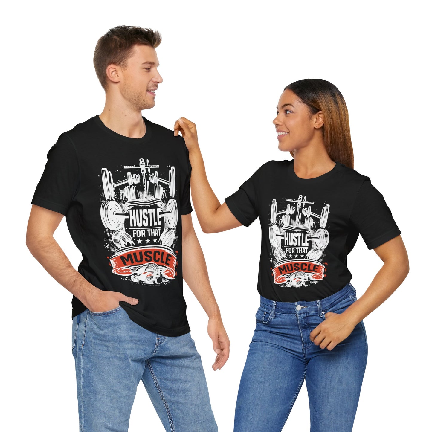 Hustle For That Muscle T-Shirt, Gym Workout Fitness T-Shirt