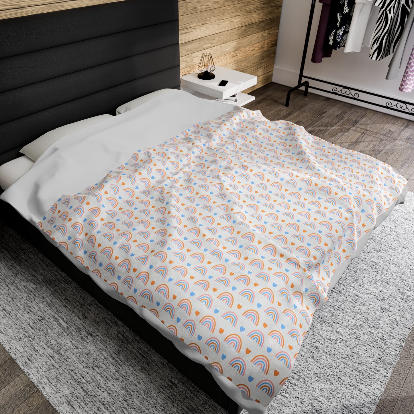 BOHO Rainbow pattern Velveteen Plush Blanket