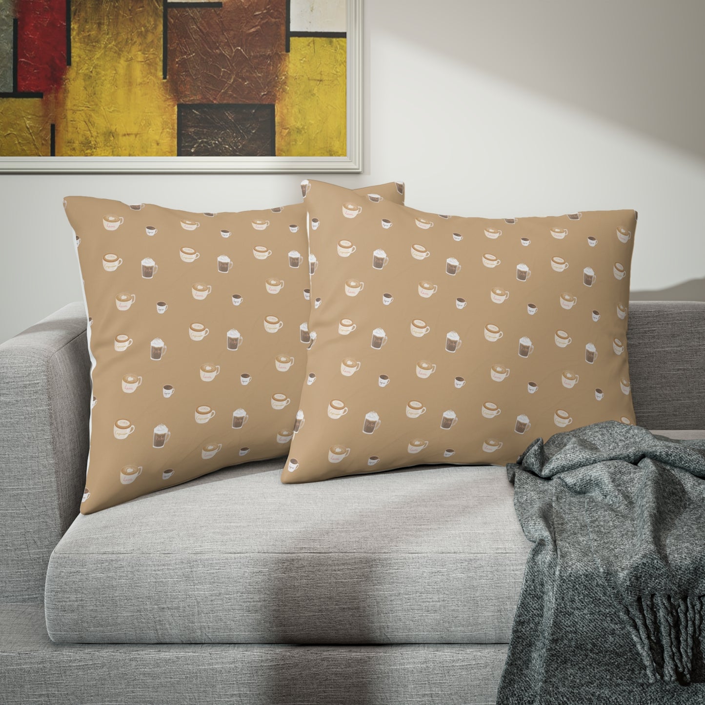 Hot and Cold Coffee Light pattern Pillow Sham