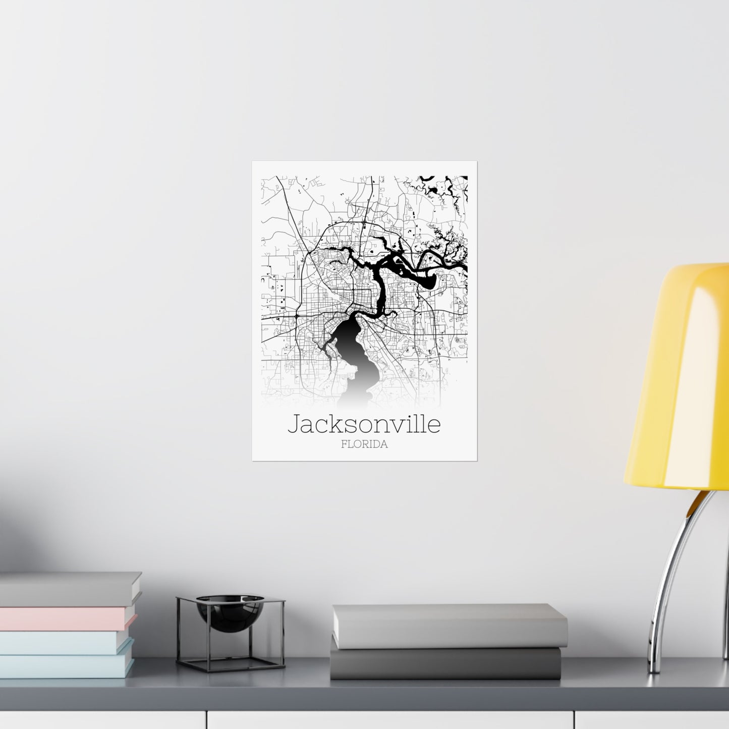 Jacksonville Florida City Map Matte Vertical Posters