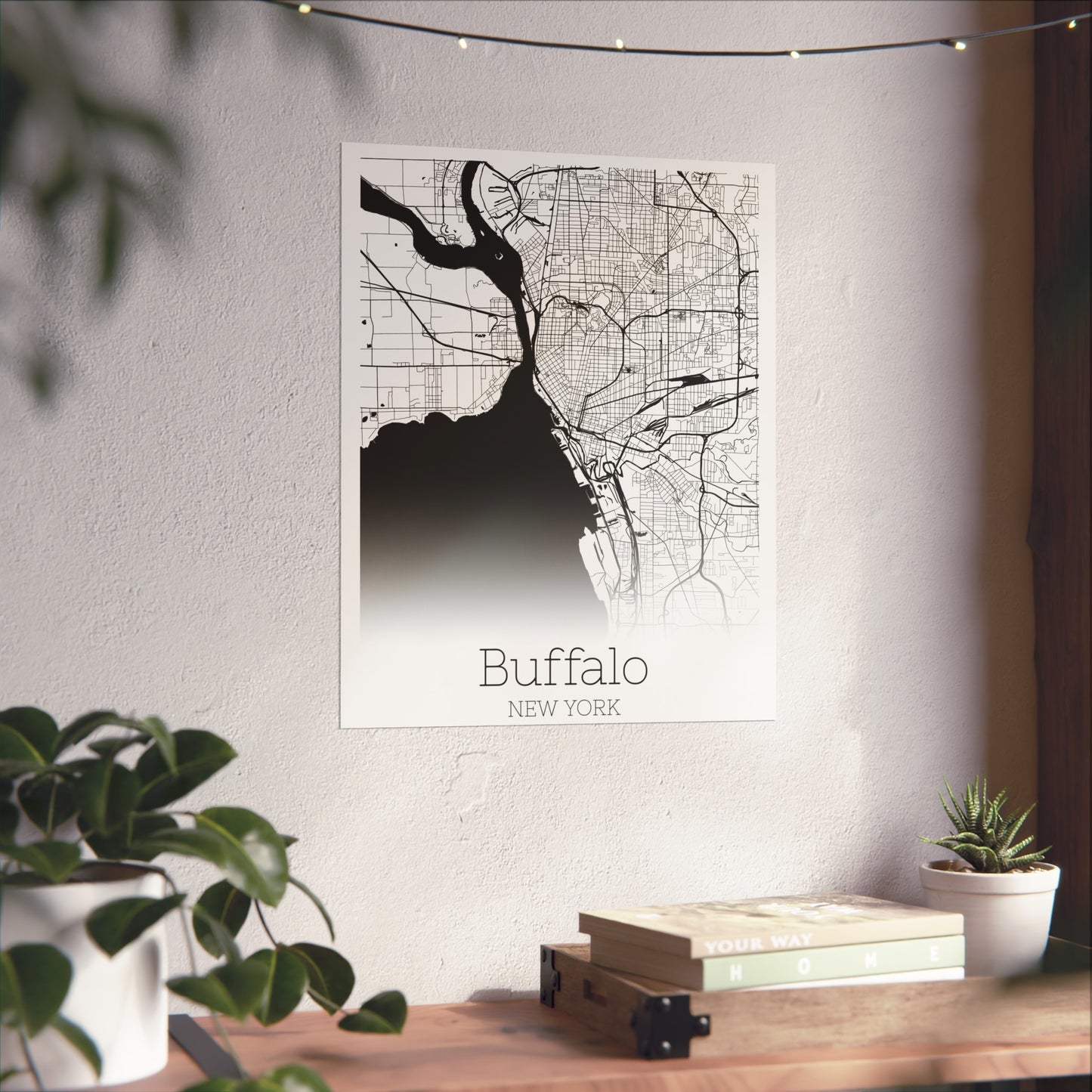 Buffalo New York City Map Matte Vertical Posters