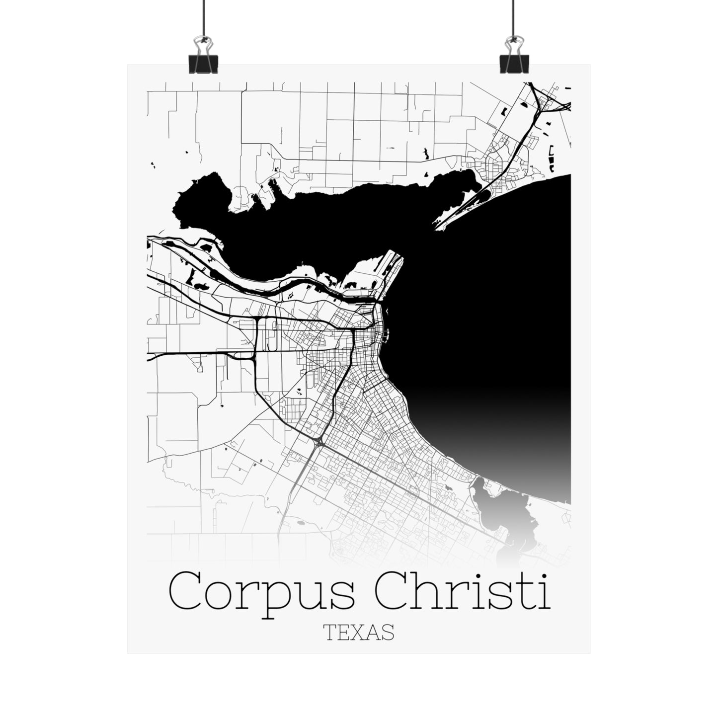 Corpus Christi Texas City Map Matte Vertical Posters