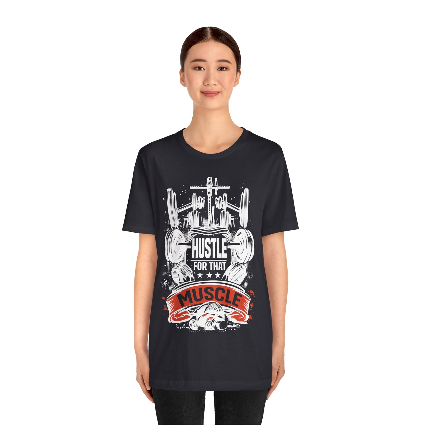 Hustle For That Muscle T-Shirt, Gym Workout Fitness T-Shirt
