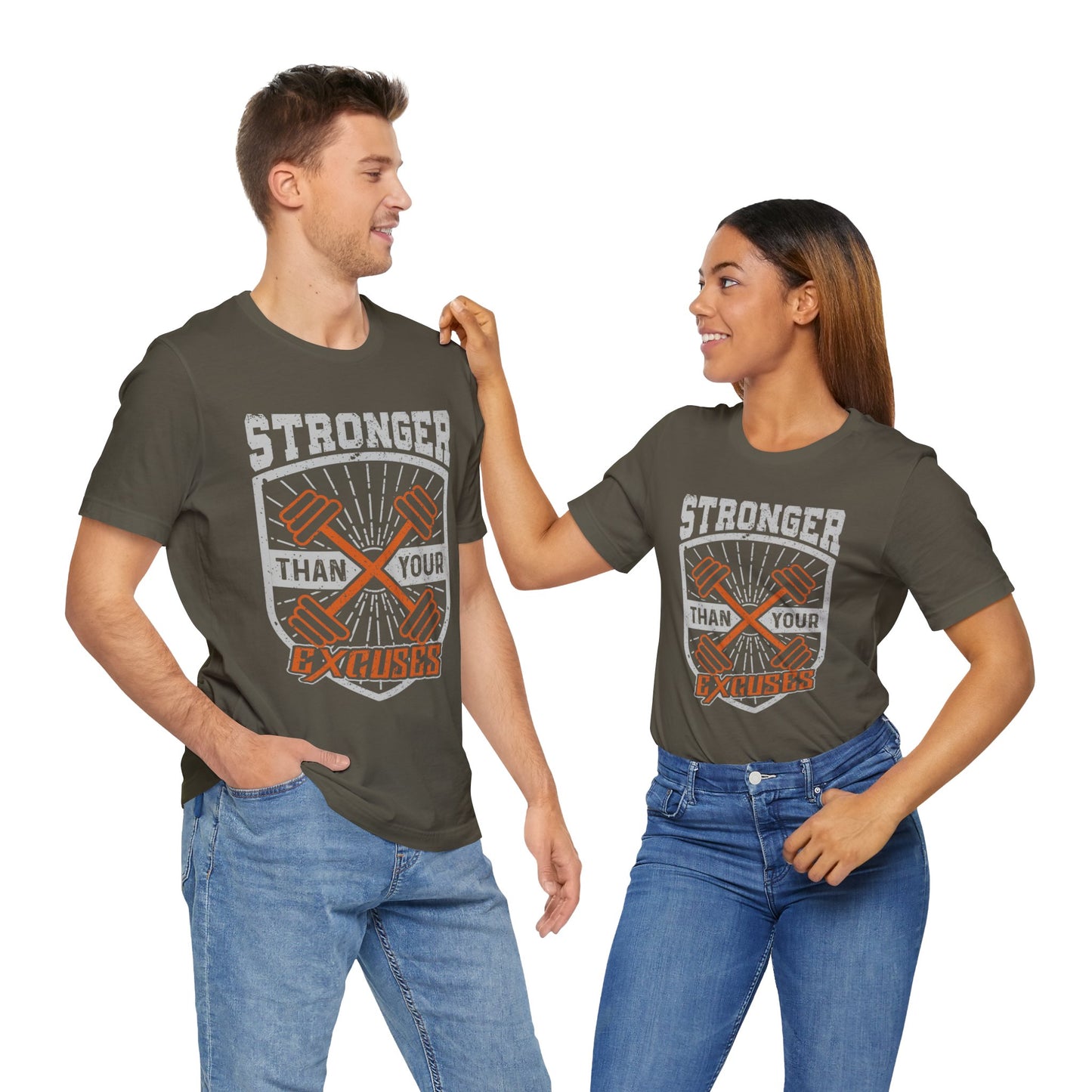 Stronger Than Your Excuses T-Shirt, Gym Workout Fitness T-Shirt