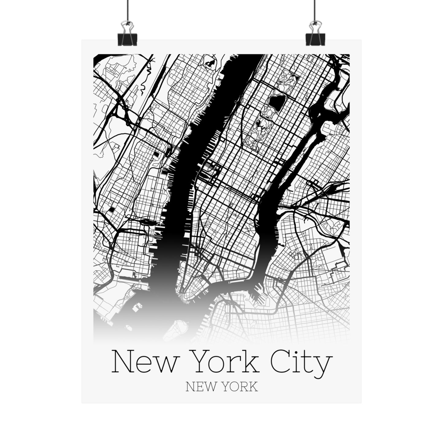 New York City New York City Map Matte Vertical Posters