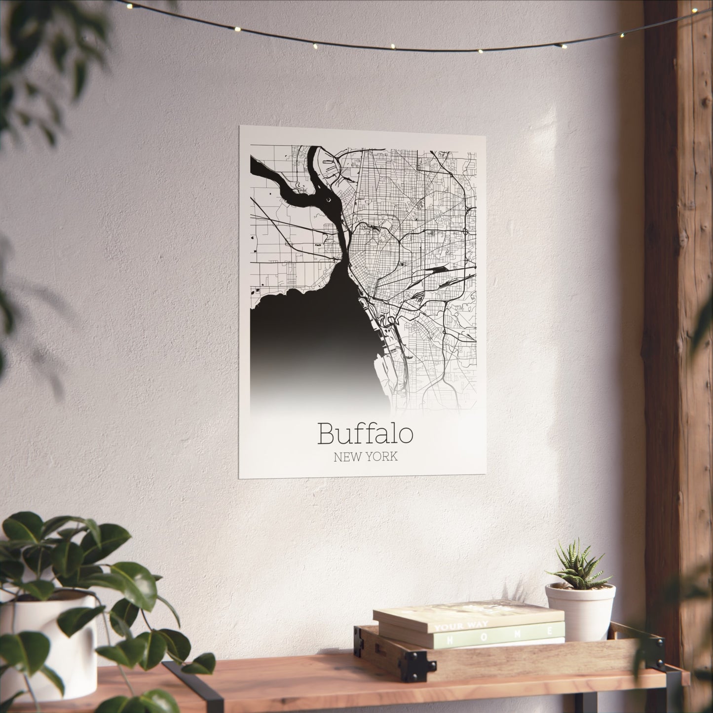 Buffalo New York City Map Matte Vertical Posters