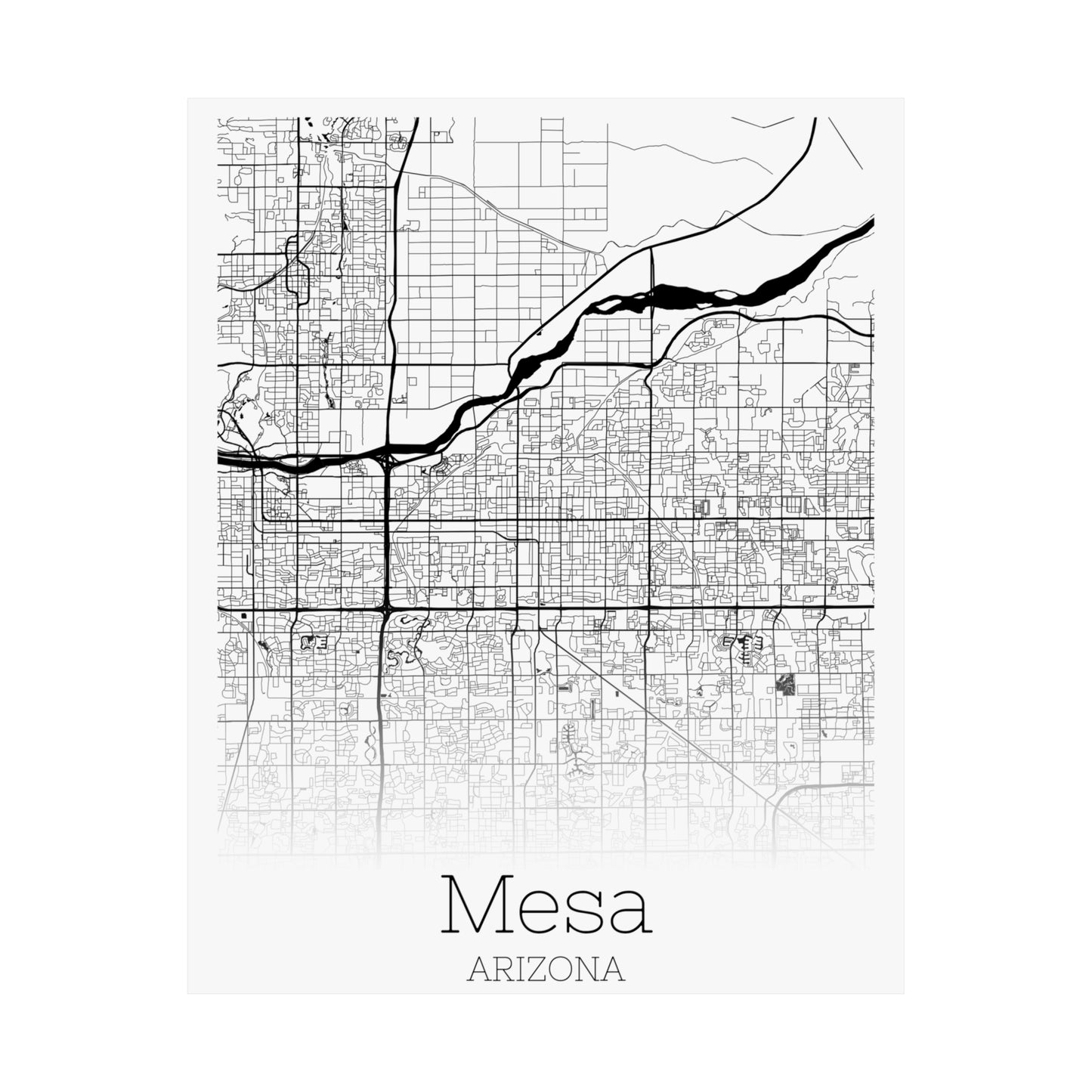 Mesa Arizona City Map Matte Vertical Posters