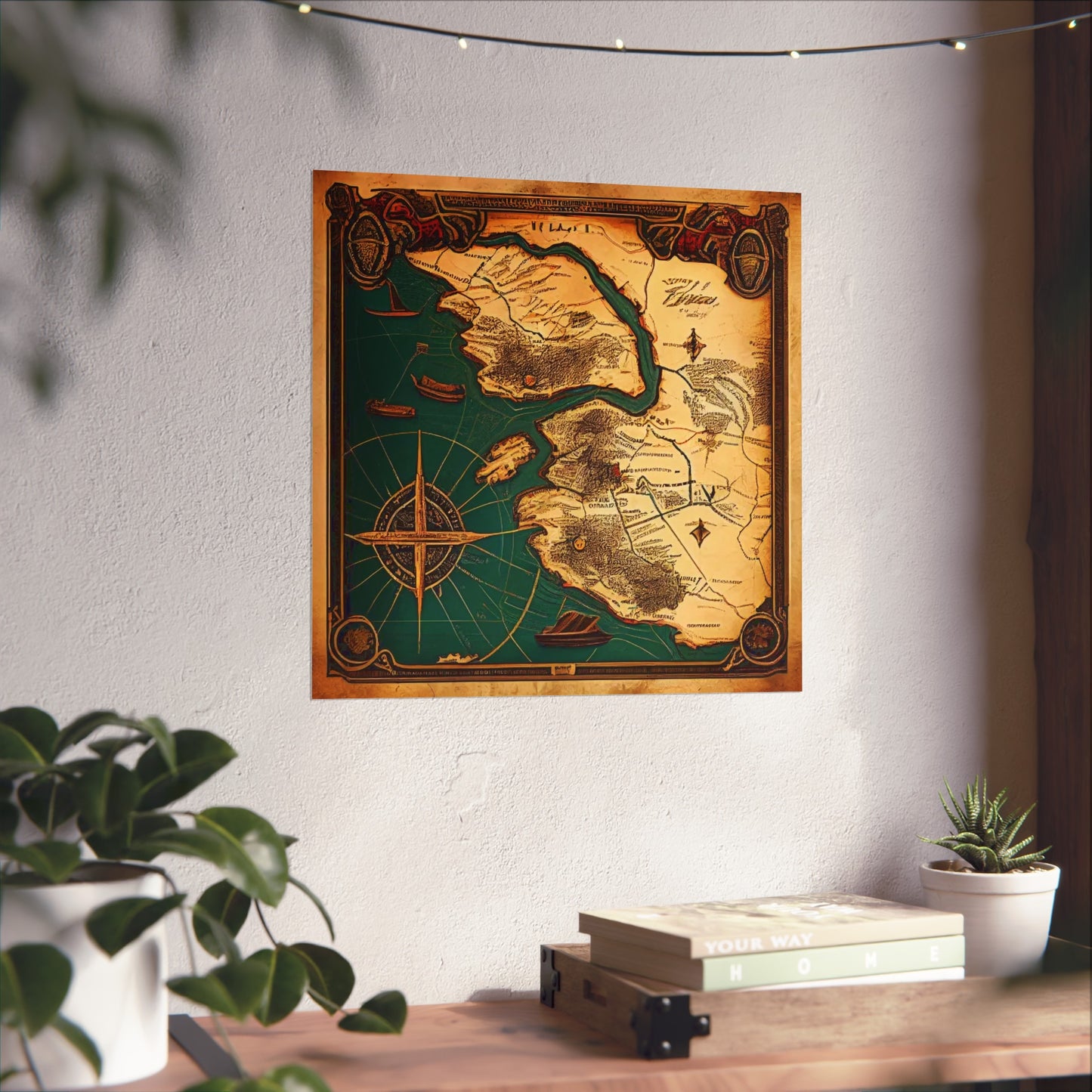 Old Map No: 12 Square Matte Poster, Vintage Poster