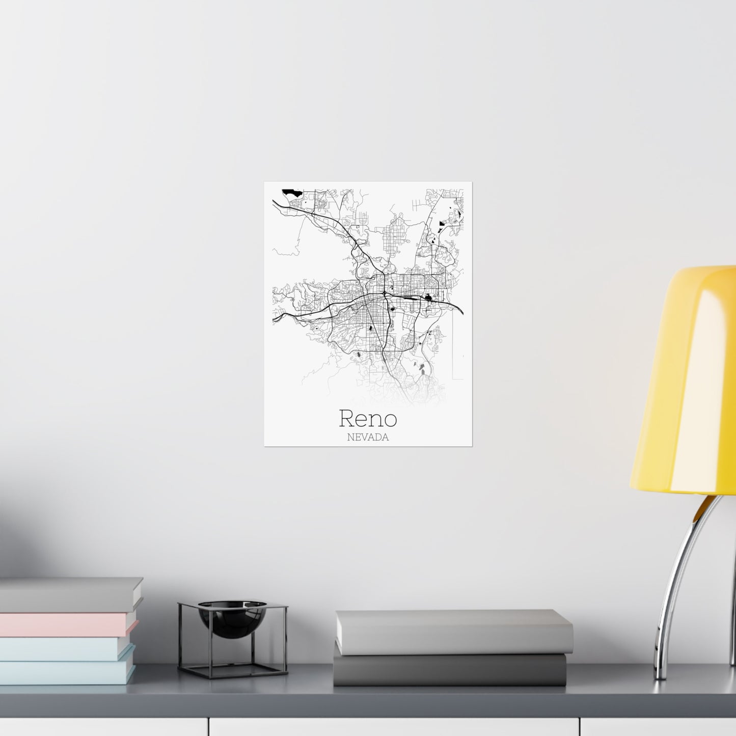 Reno Nevada City Map Matte Vertical Posters