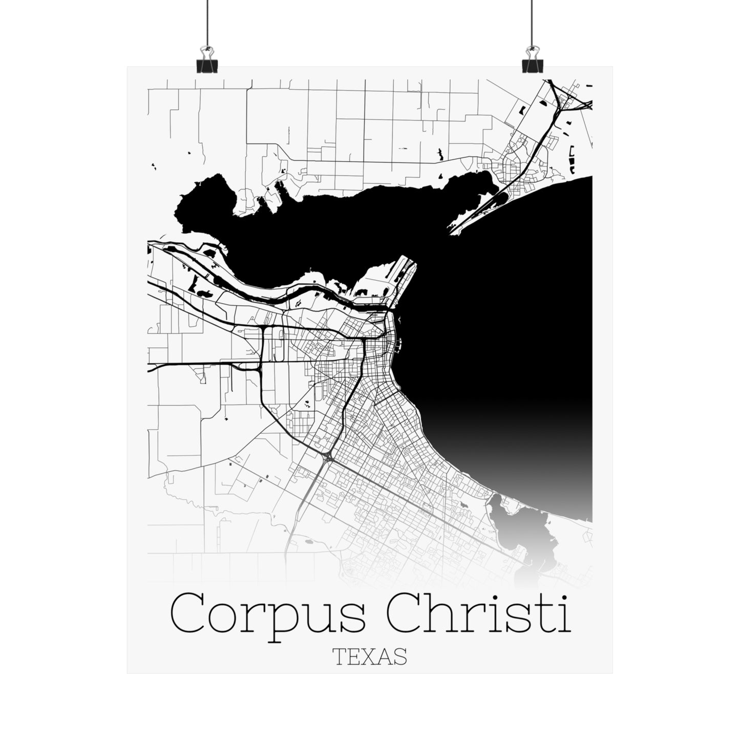 Corpus Christi Texas City Map Matte Vertical Posters