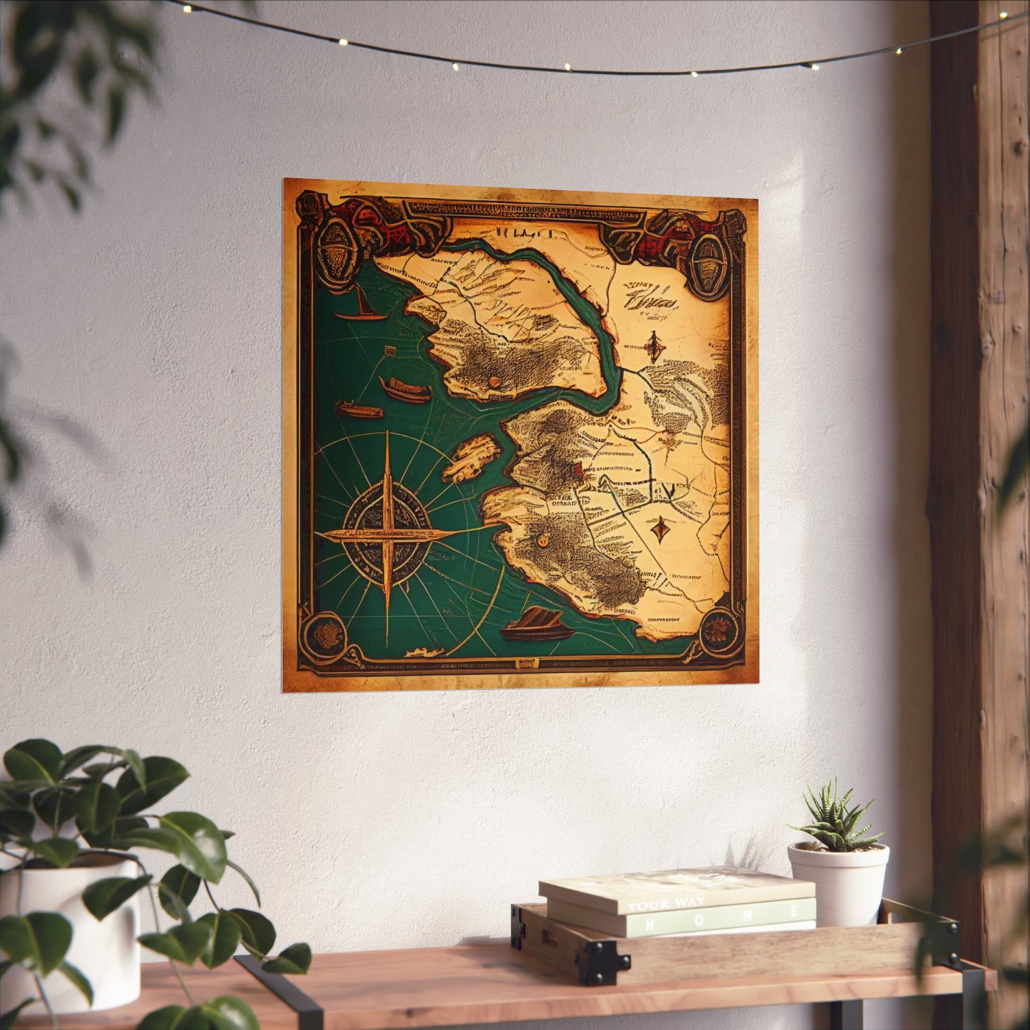 Old Map No: 12 Square Matte Poster, Vintage Poster