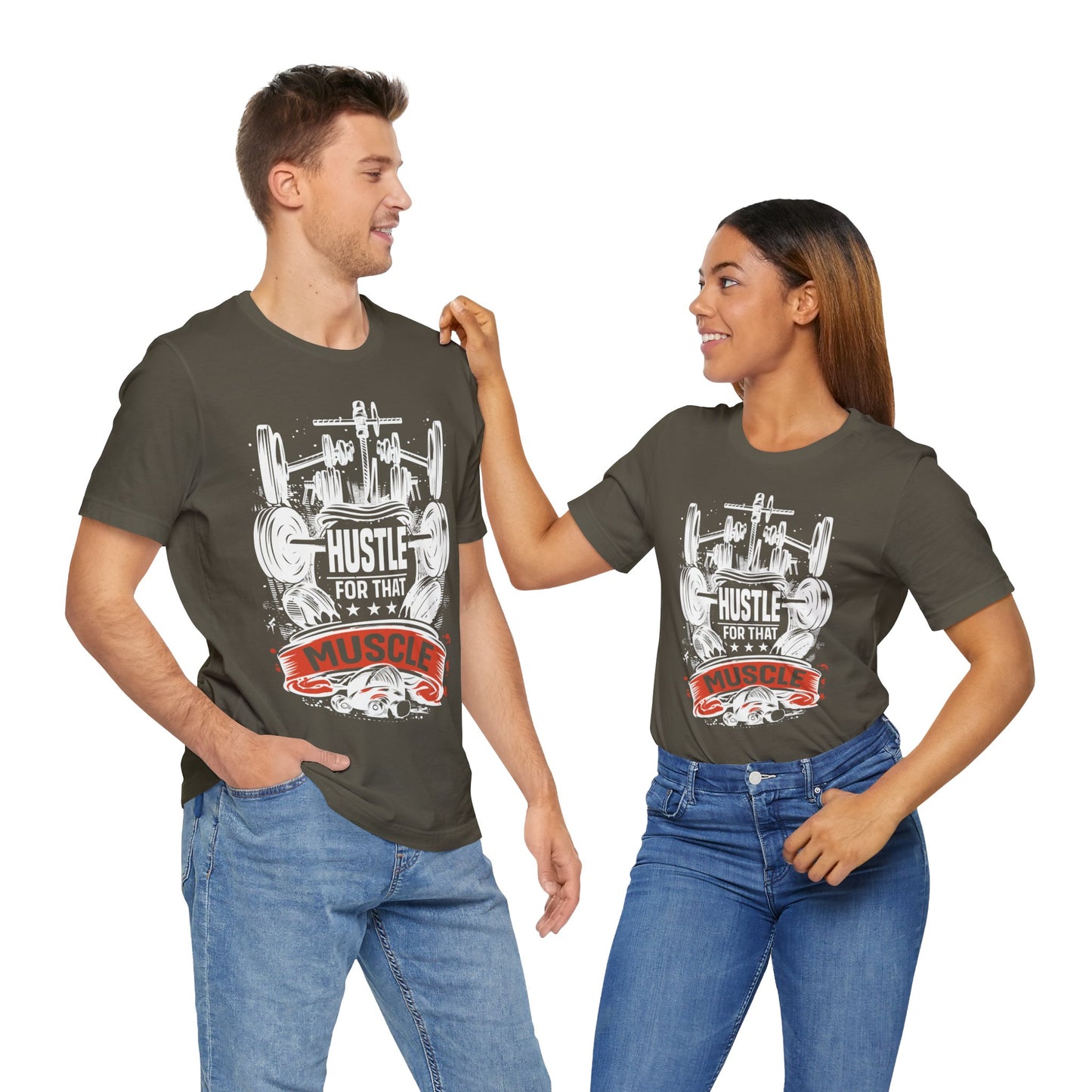 Hustle For That Muscle T-Shirt, Gym Workout Fitness T-Shirt