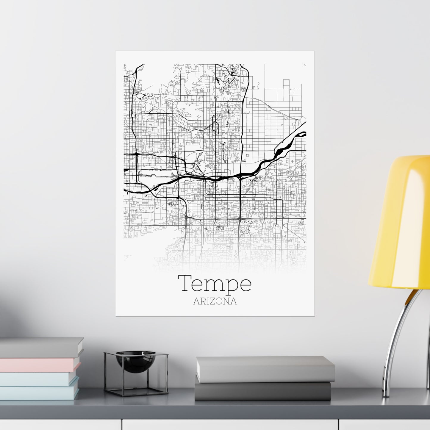 Tempe Arizona City Map Matte Vertical Posters