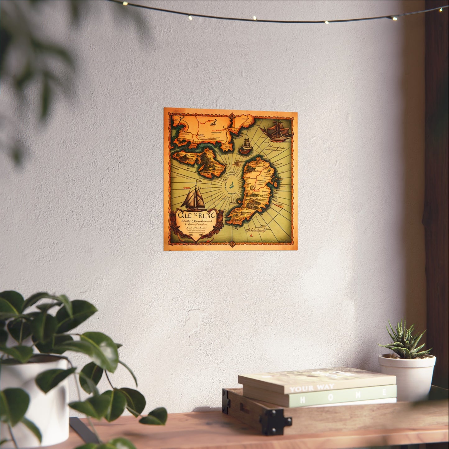 Old Map No: 03 Square Matte Poster, Vintage Poster